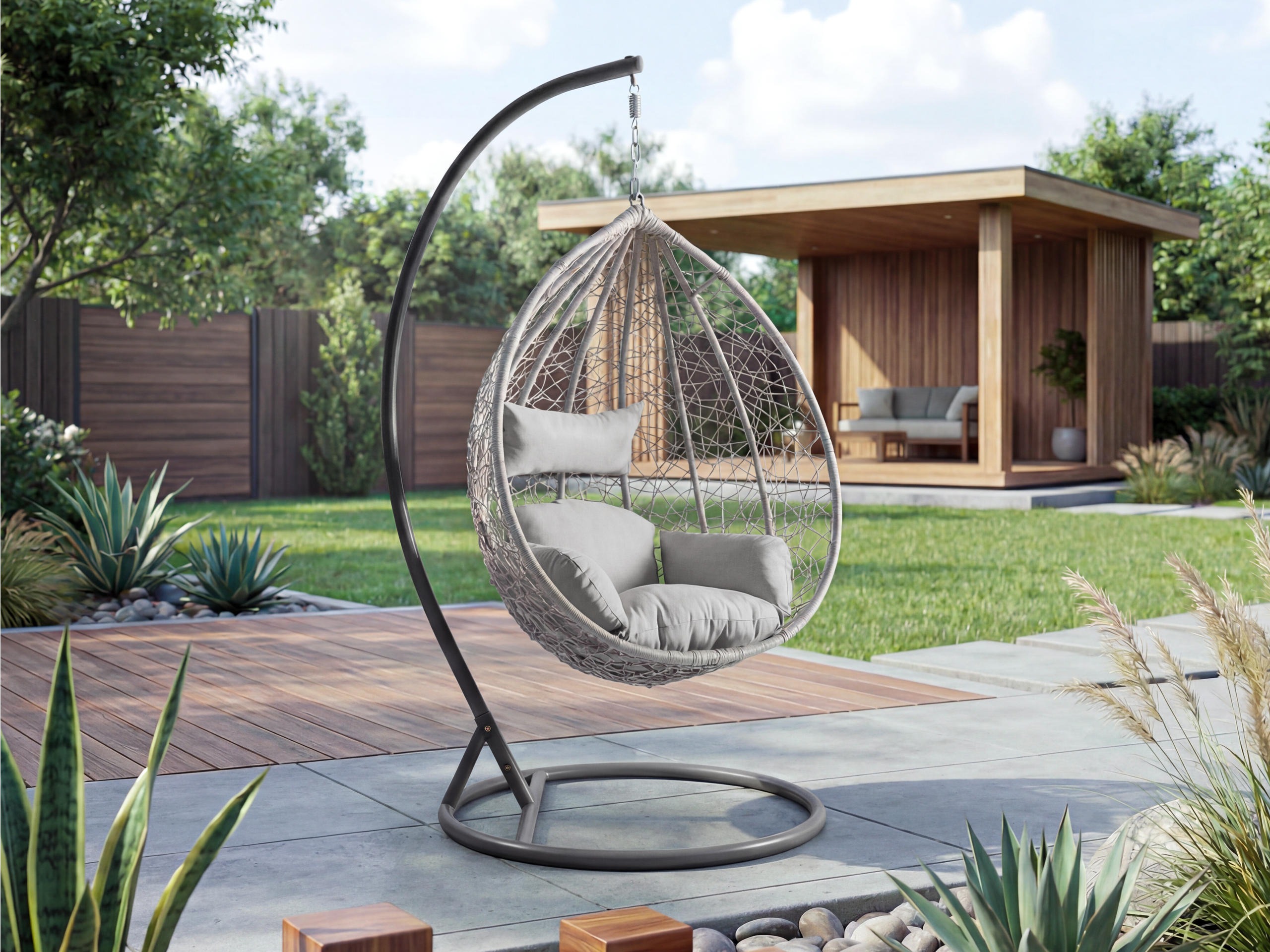 Chaise suspendu Comfivo Schola (Gris + Gris clair)