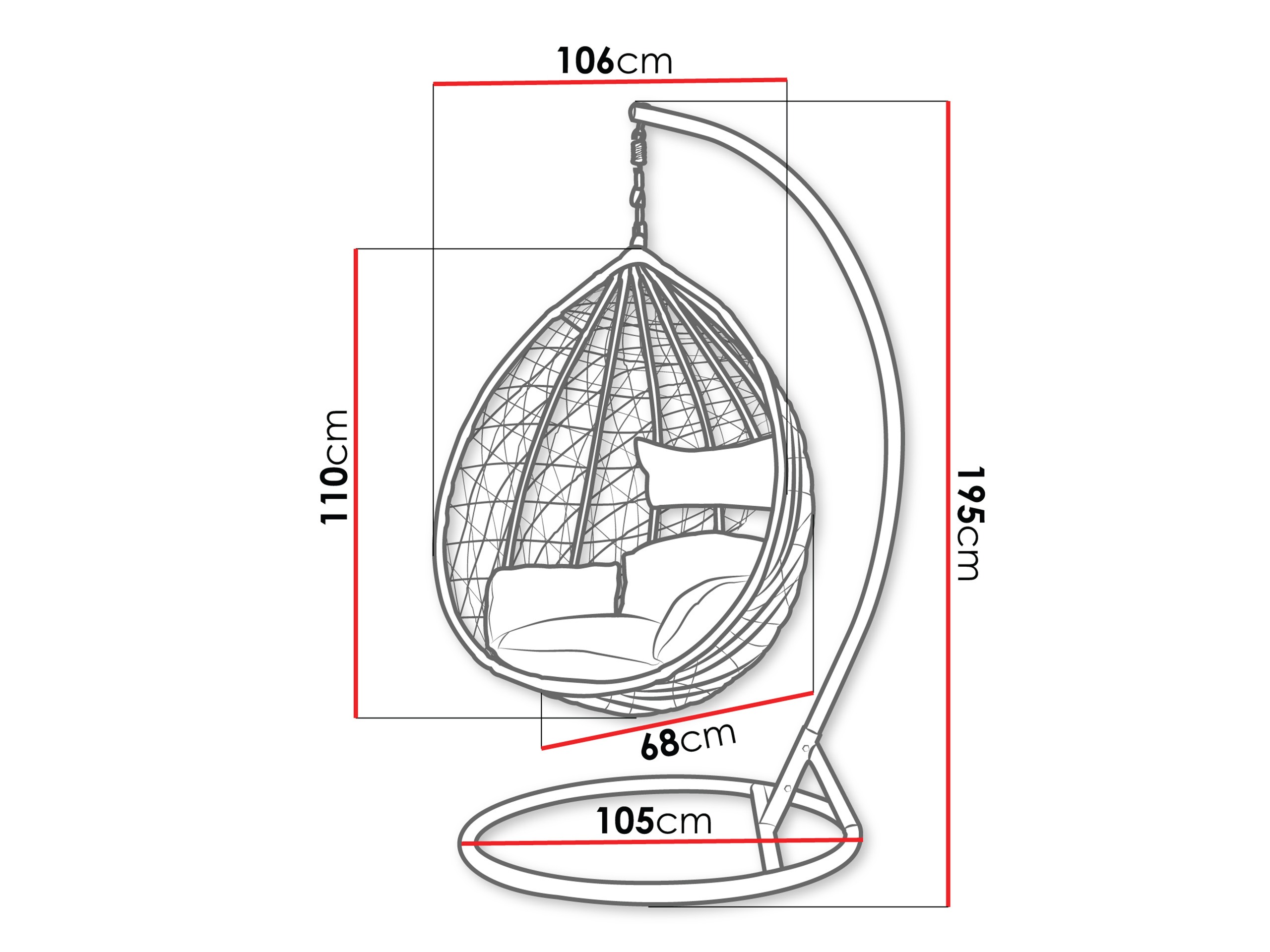Chaise suspendu Miramar 137 (Beige)