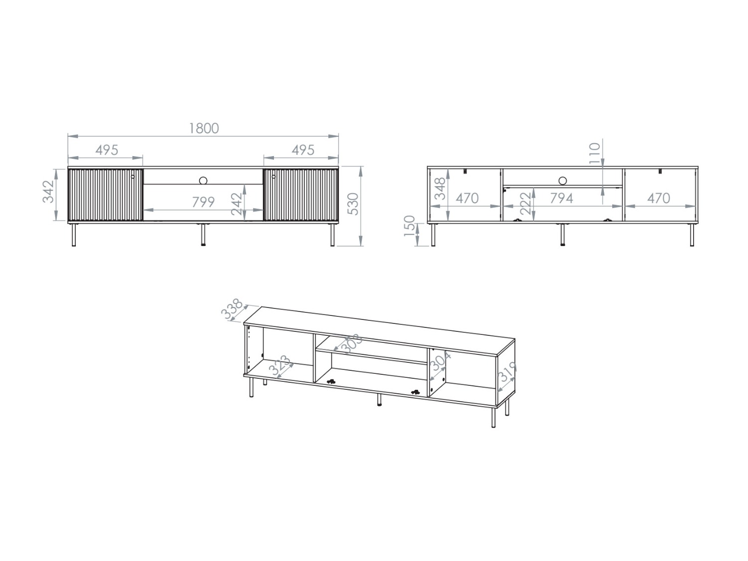 Meuble TV Marmeli 128
