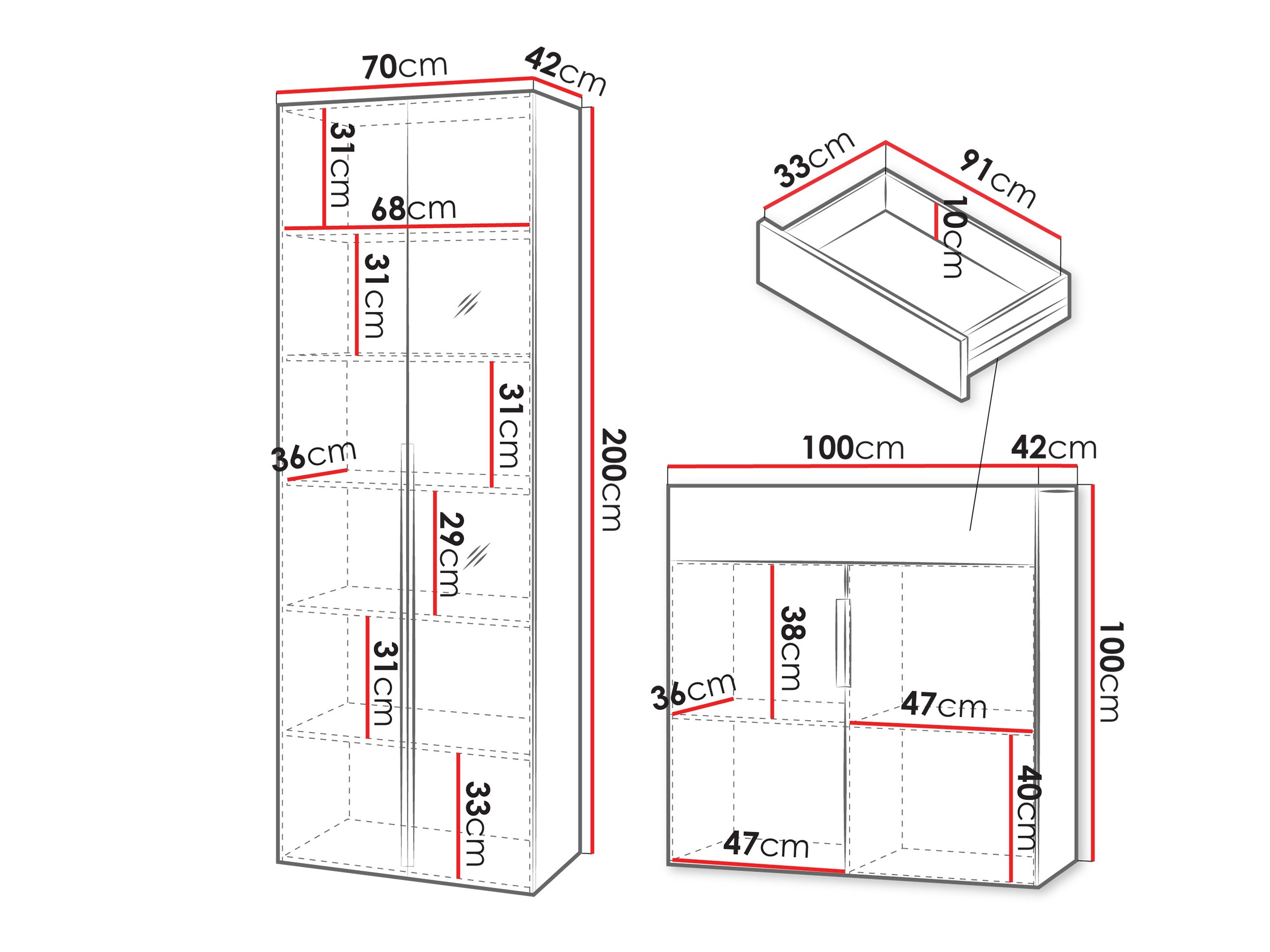 Meuble d'entrée Comfivo 581 (Beige)