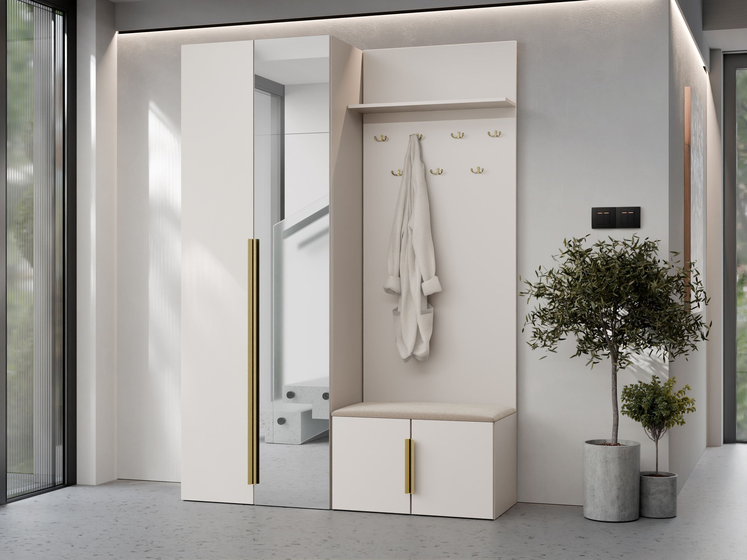 Meuble d'entrée Comfivo Auditor (Beige)