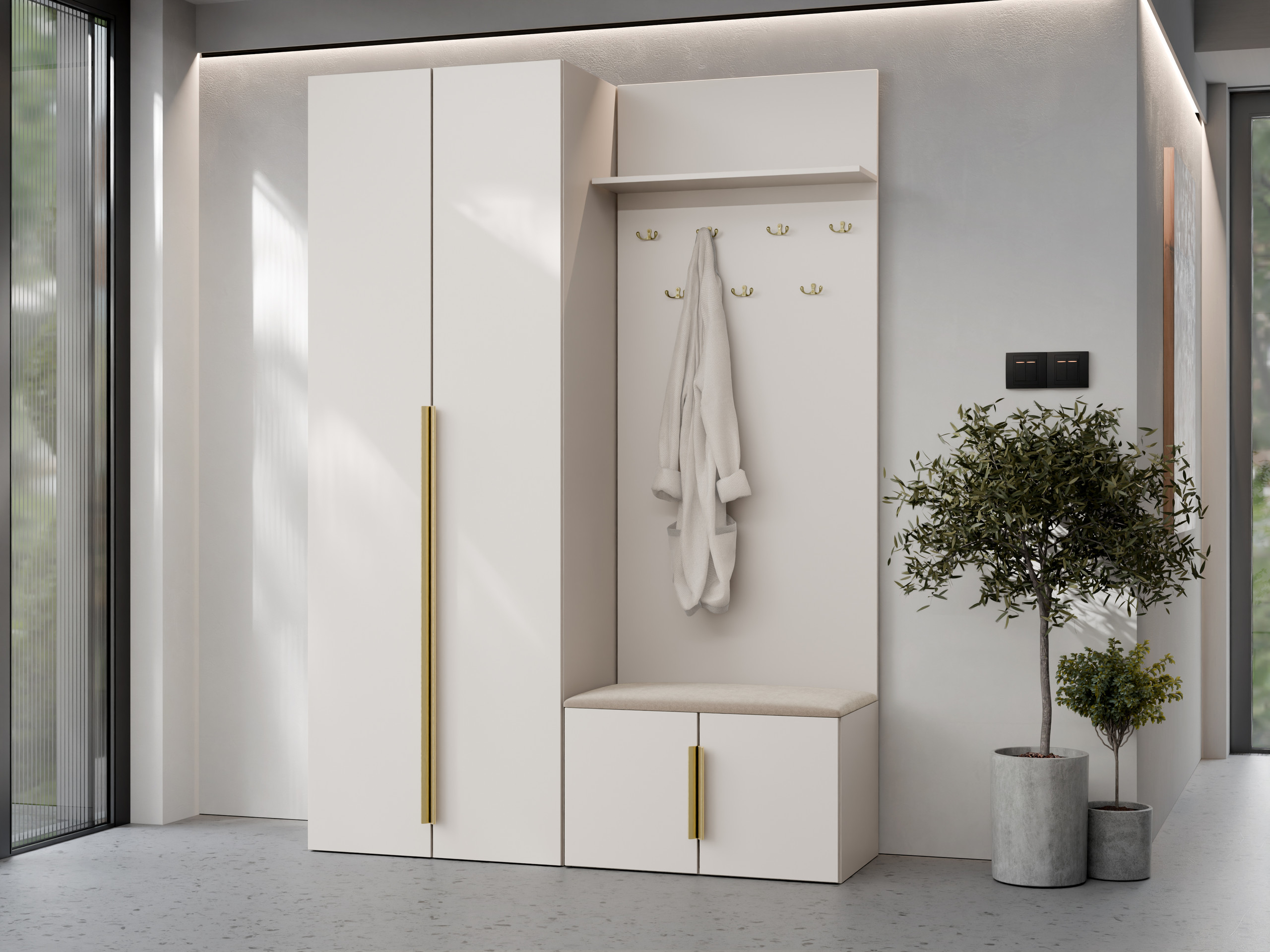 Meuble d'entrée Comfivo Auditor I (Beige)