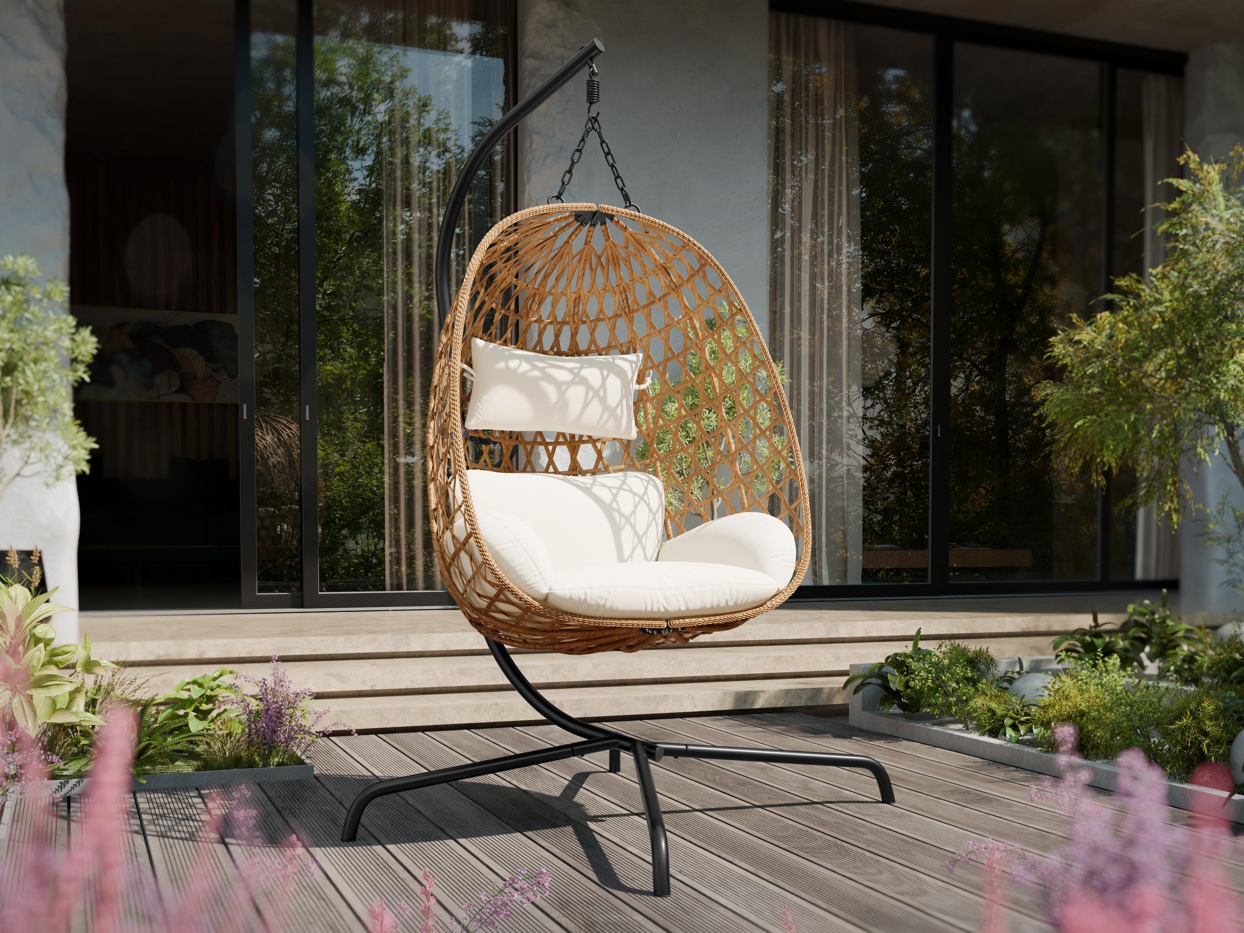 Chaise suspendu Magistra (Crème + Noir)