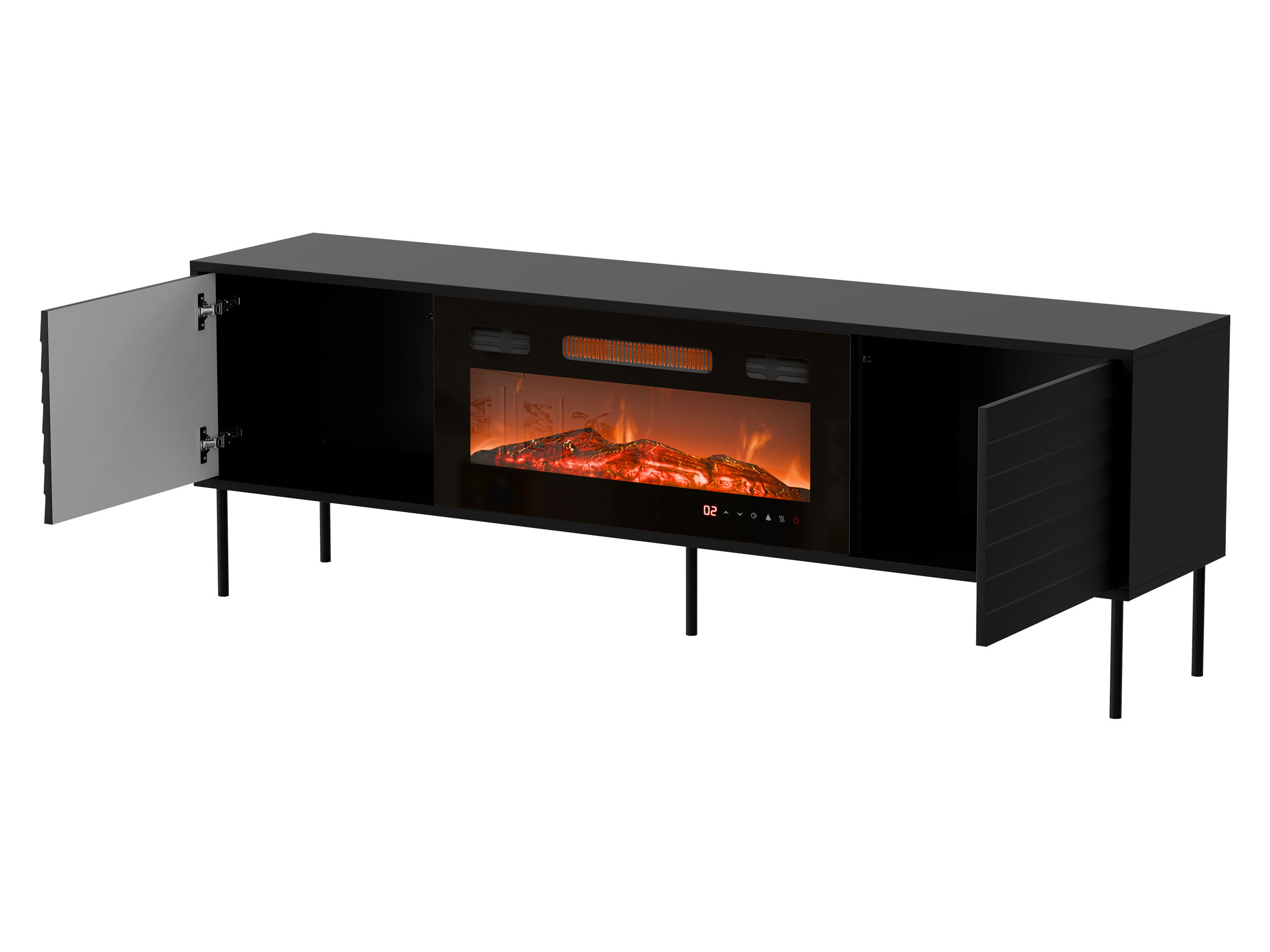 Meuble TV Flosoru 108 (Noyer + Noir)