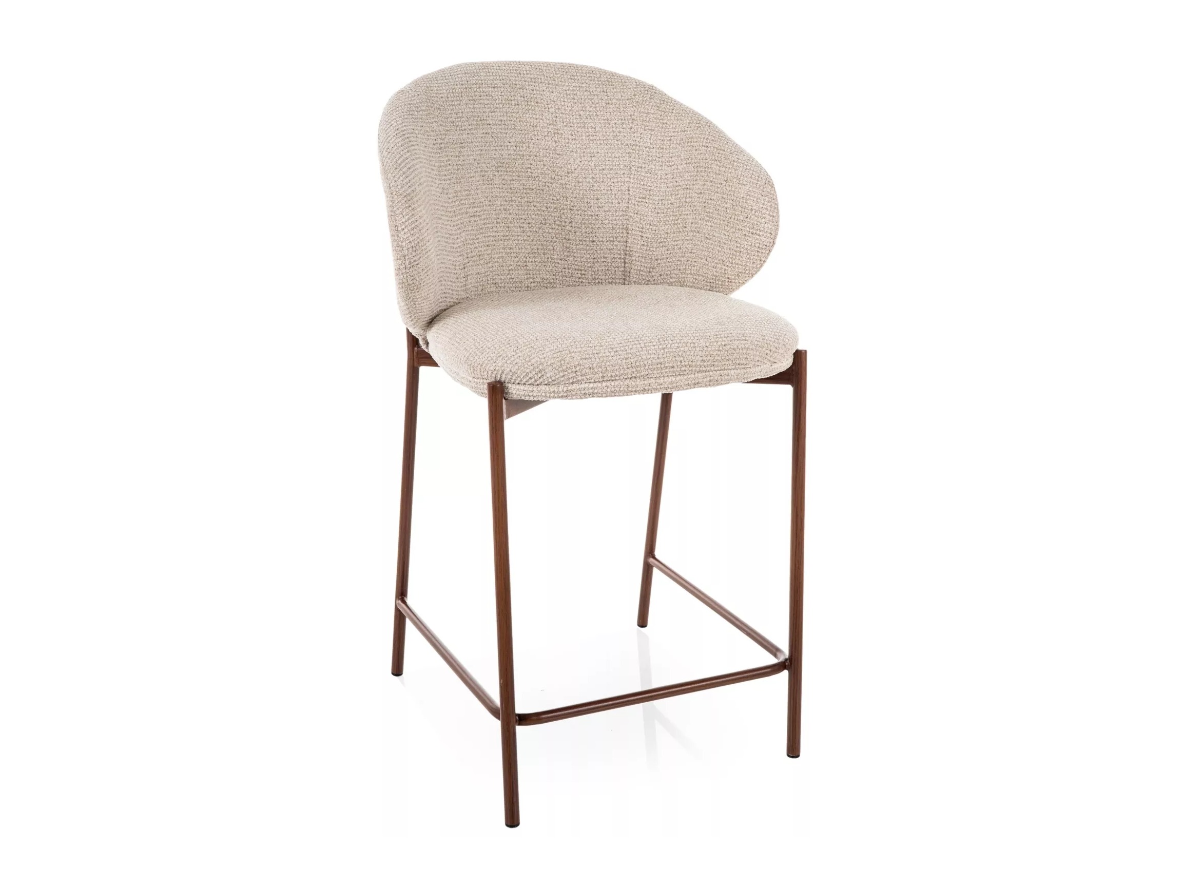 Chaise de bar mi-hauteur Detroit 947 (Beige clair + Noyer)