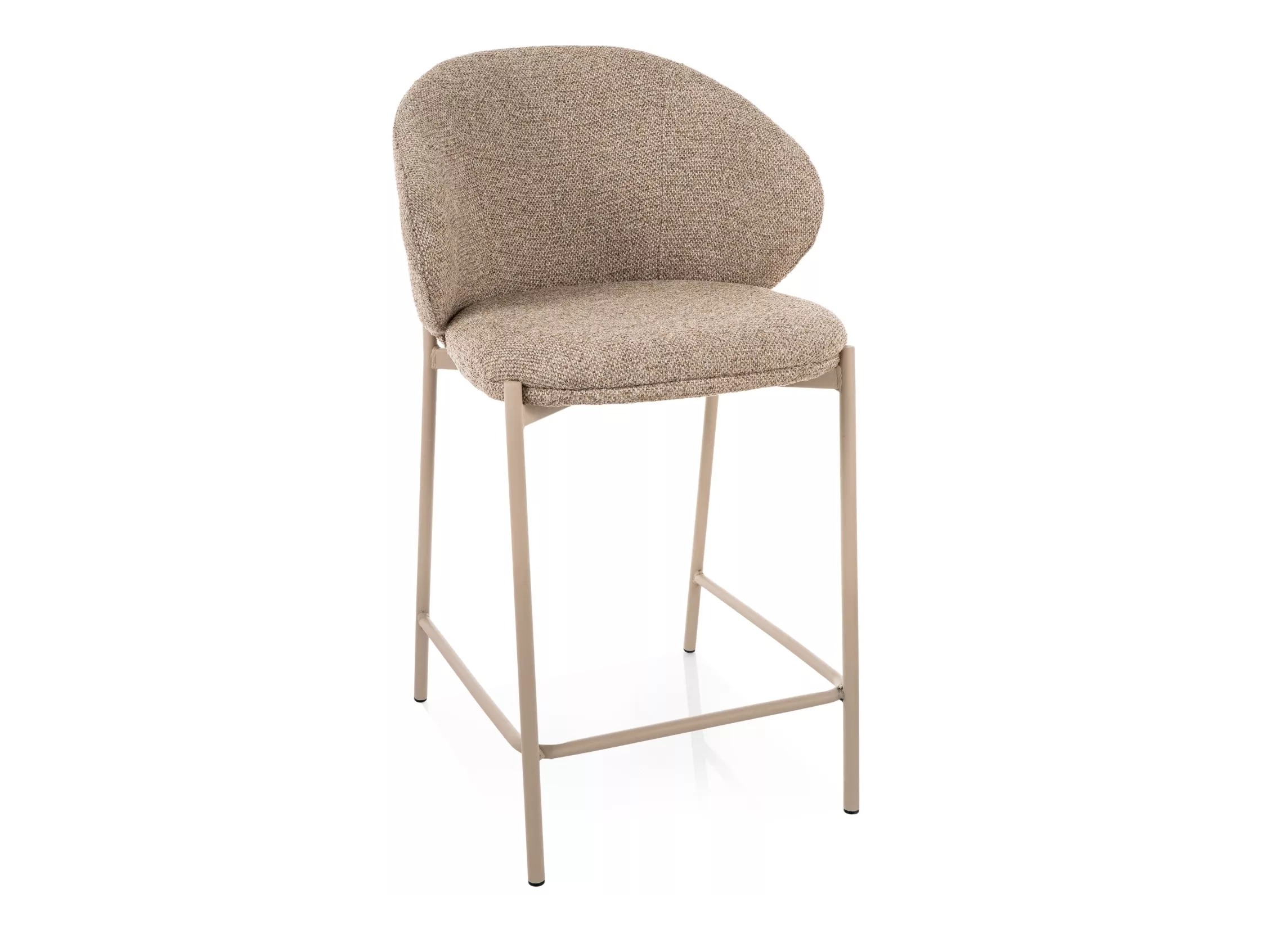 Chaise de bar mi-hauteur Detroit 947 (Brun clair + Cachemire)