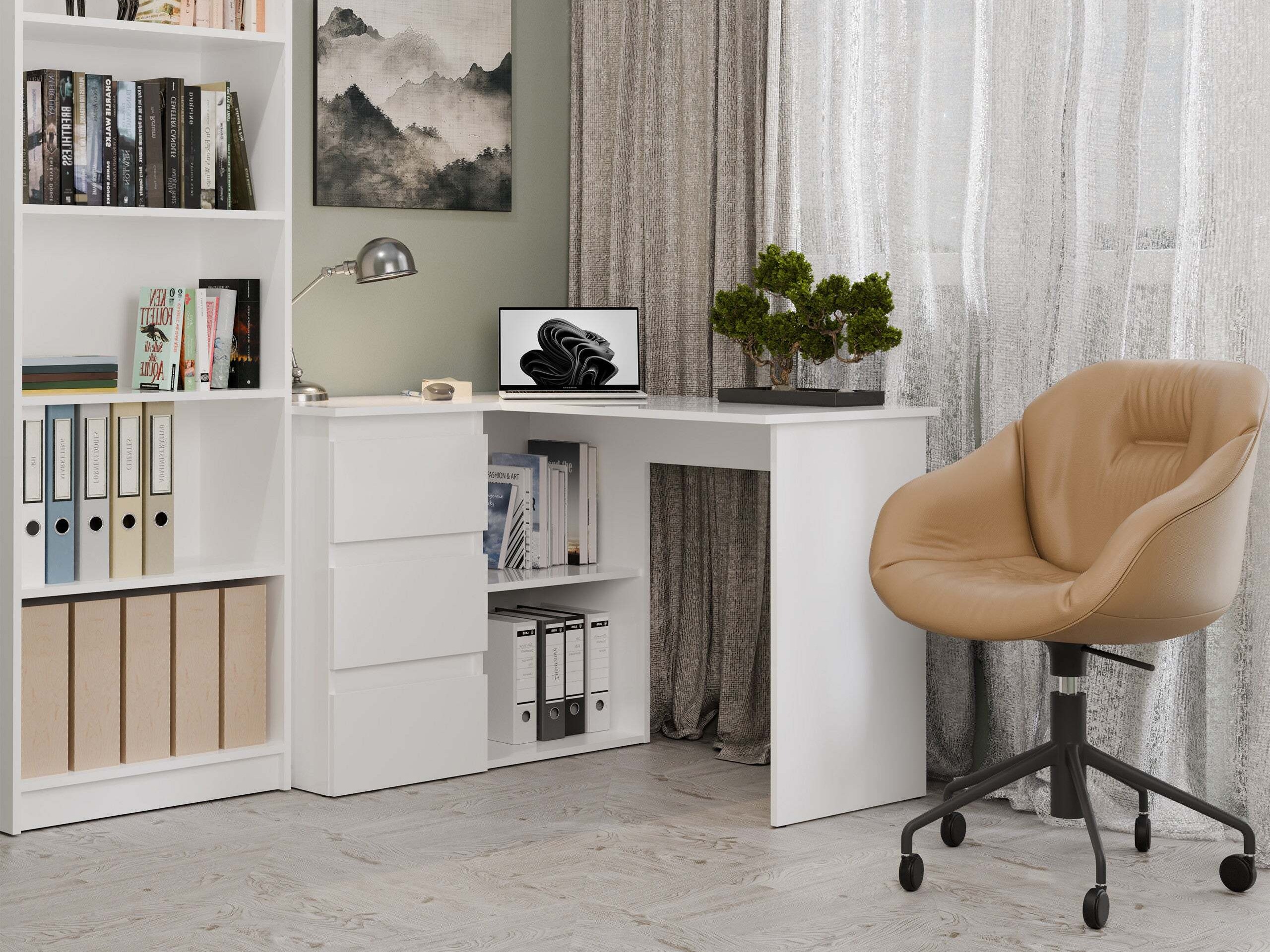 Bureau d'angle Mandeville 365 (Blanc)