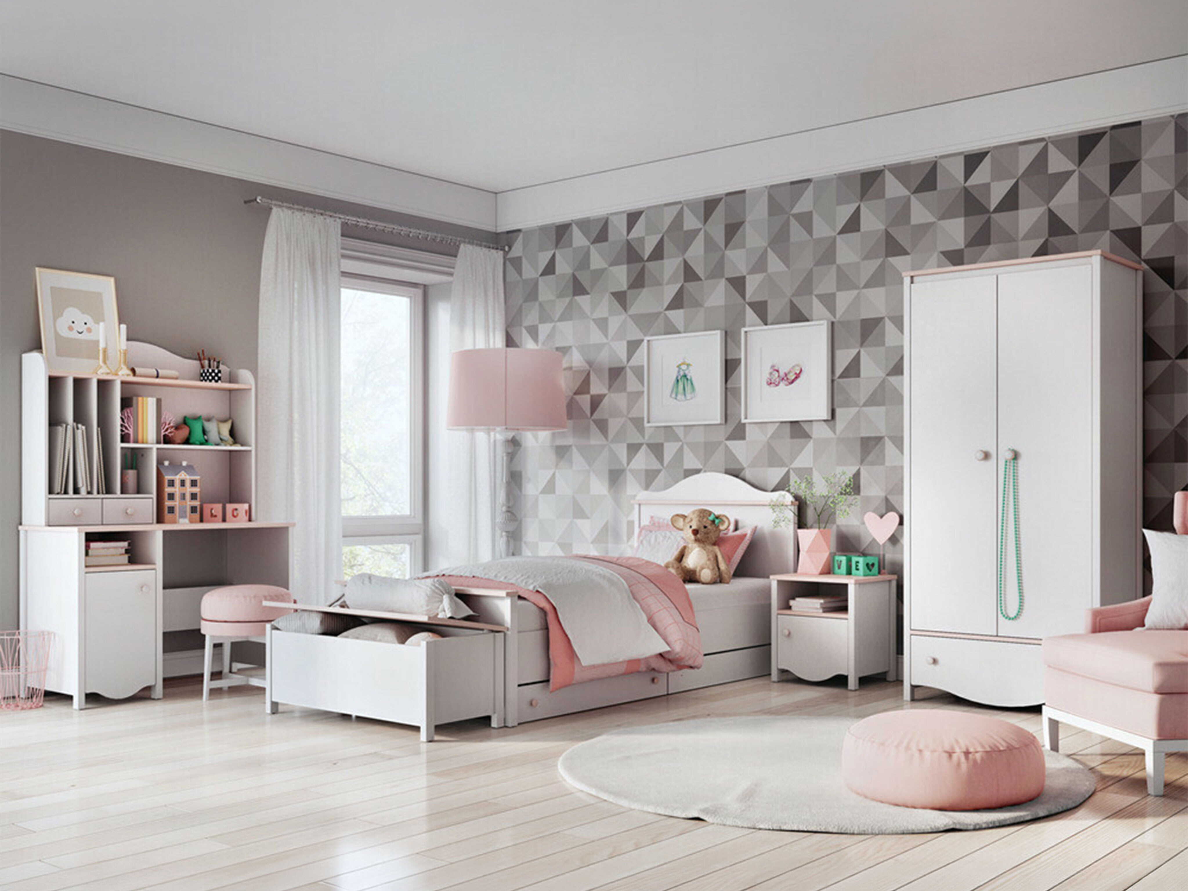 Lit Velferi 118 (Blanc + Rose)