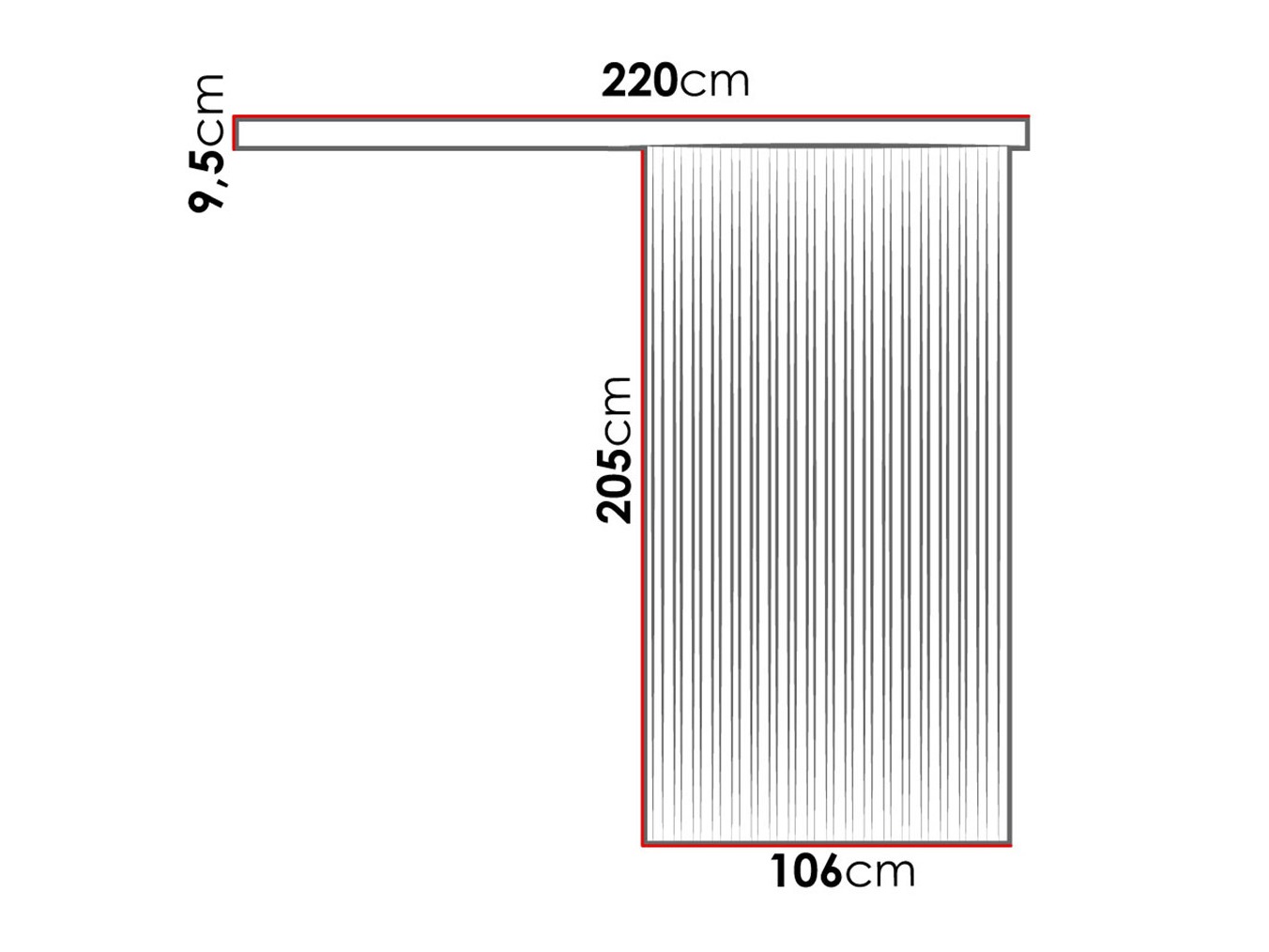 Porte coulissante Dover 204 (Anthracite + Noir)