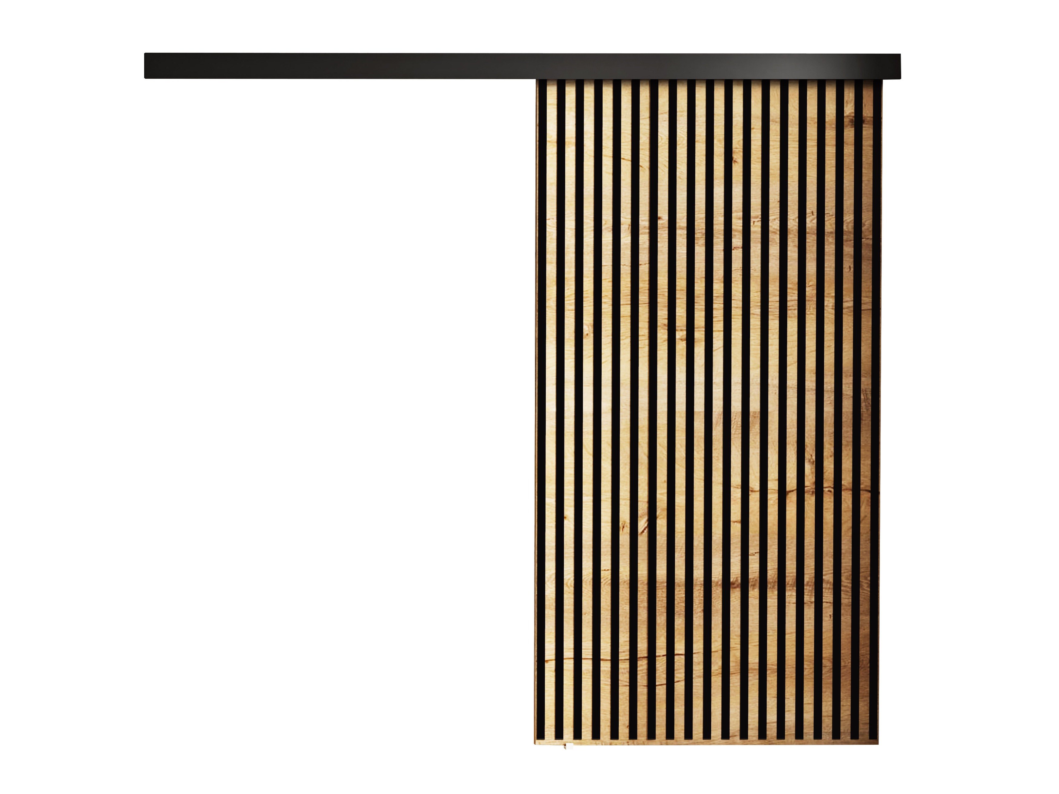 Porte coulissante Dover 204 (Chêne doré artisanal + Noir)