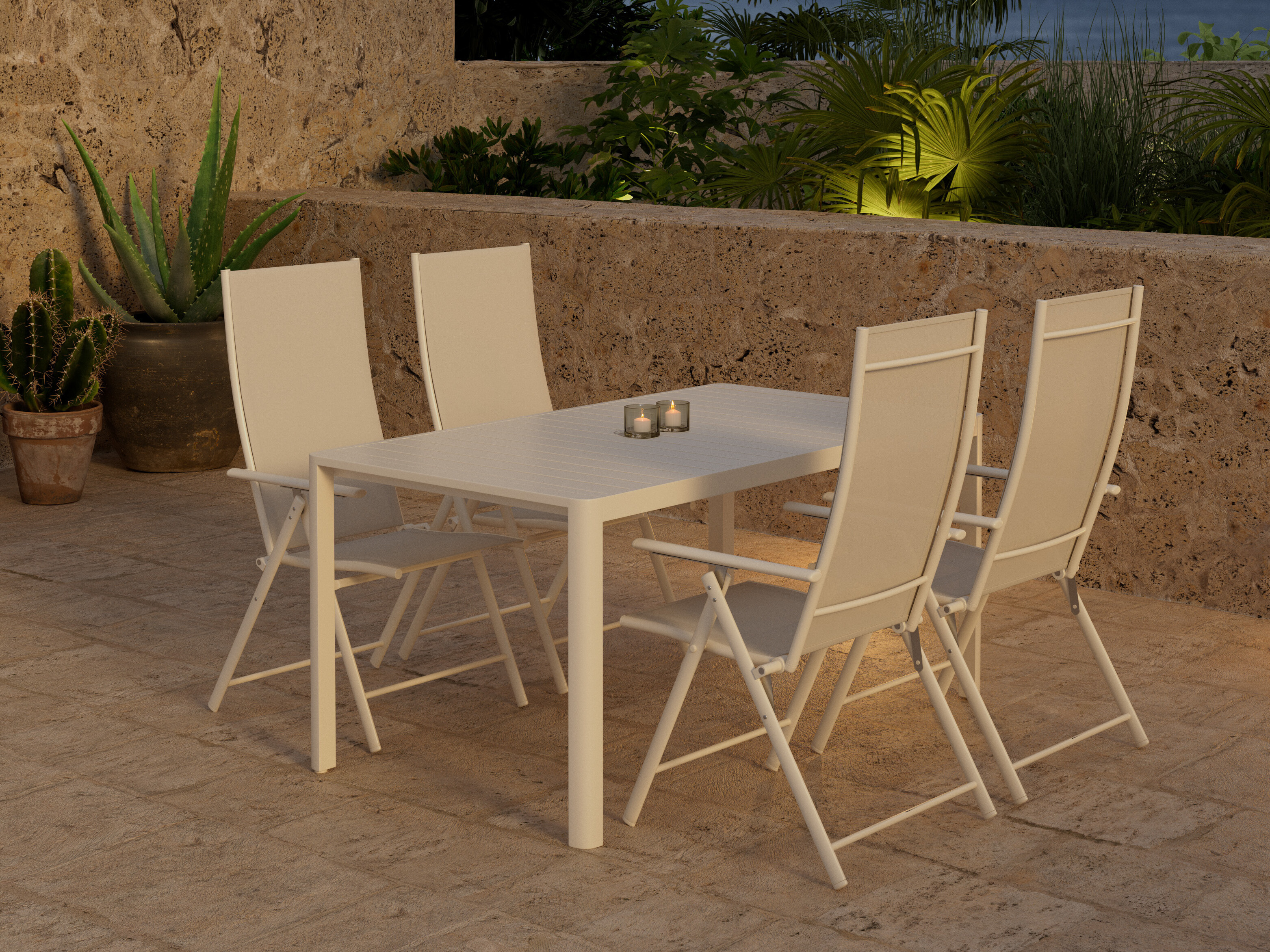 Ensemble table et chaises Dallas 5255 (Beige)