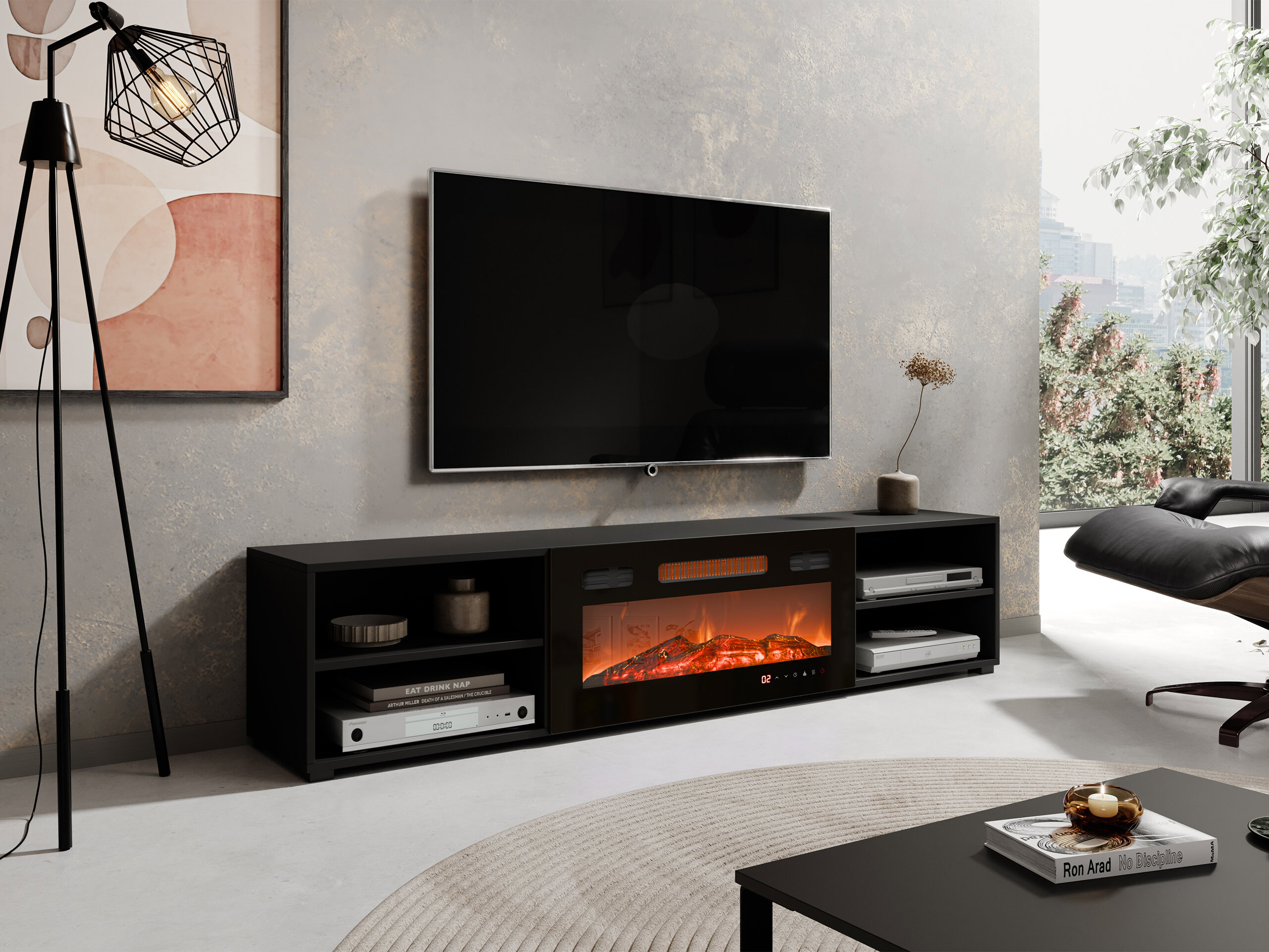 Meuble TV Charlotte 190 (Noir)