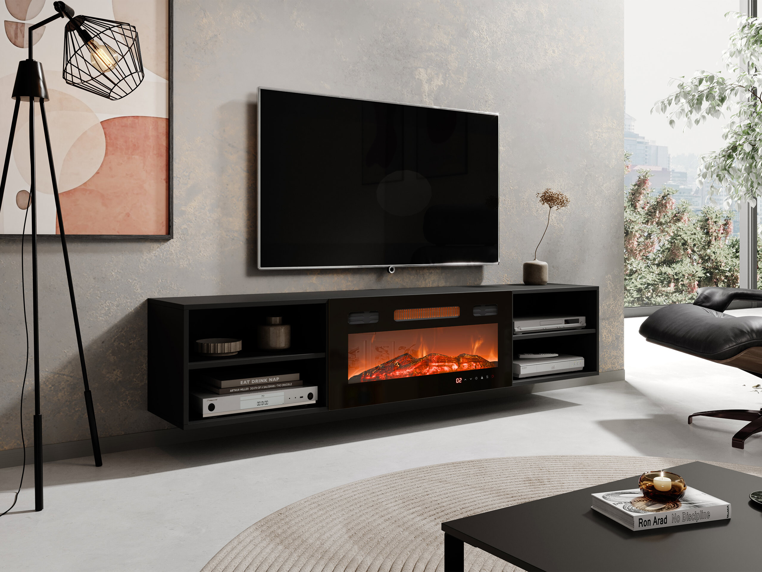 Meuble TV Charlotte 190 (Noir)