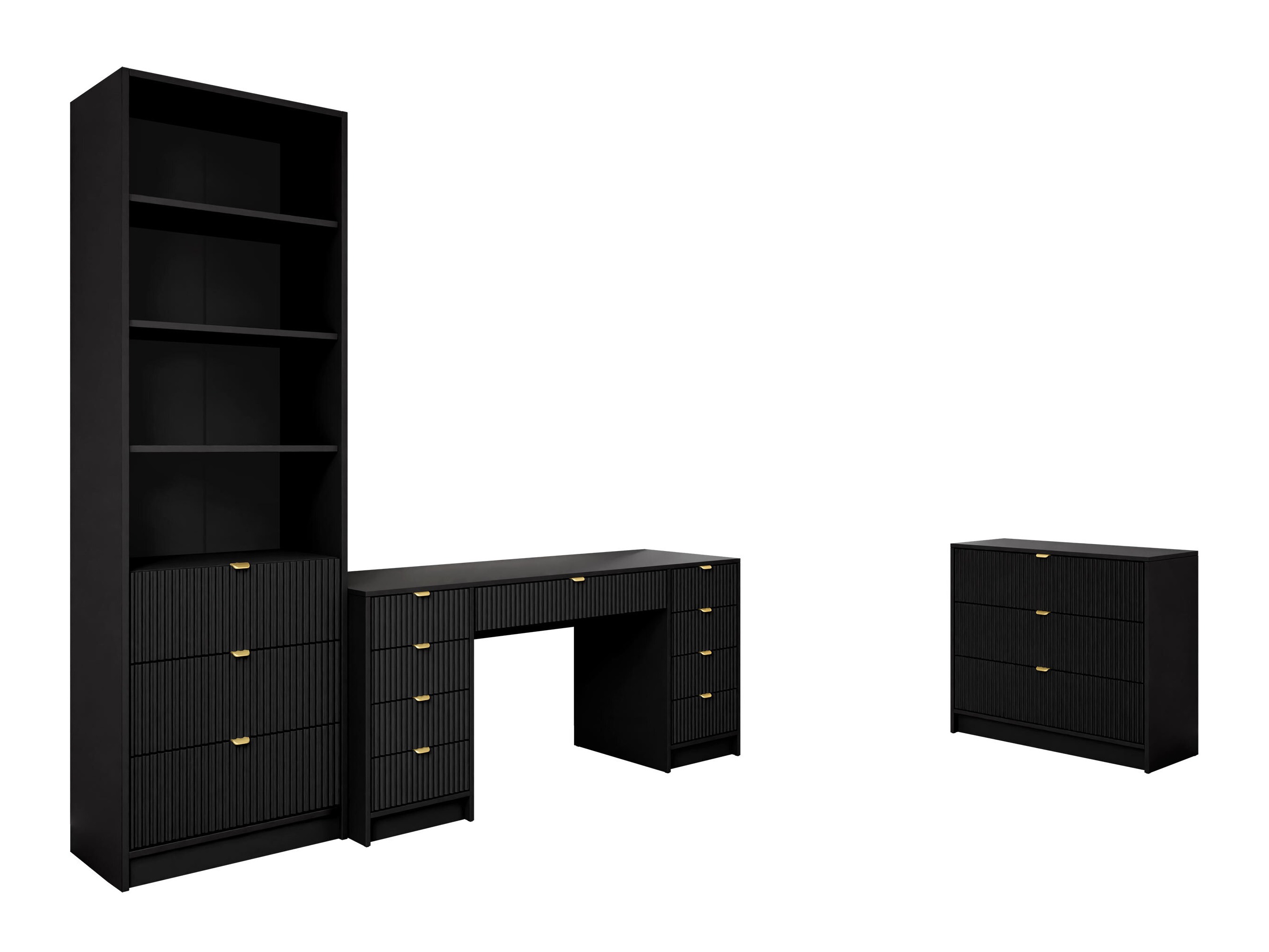 Ensemble de bureau à domicile Comfivo Papilio VI (Noir)