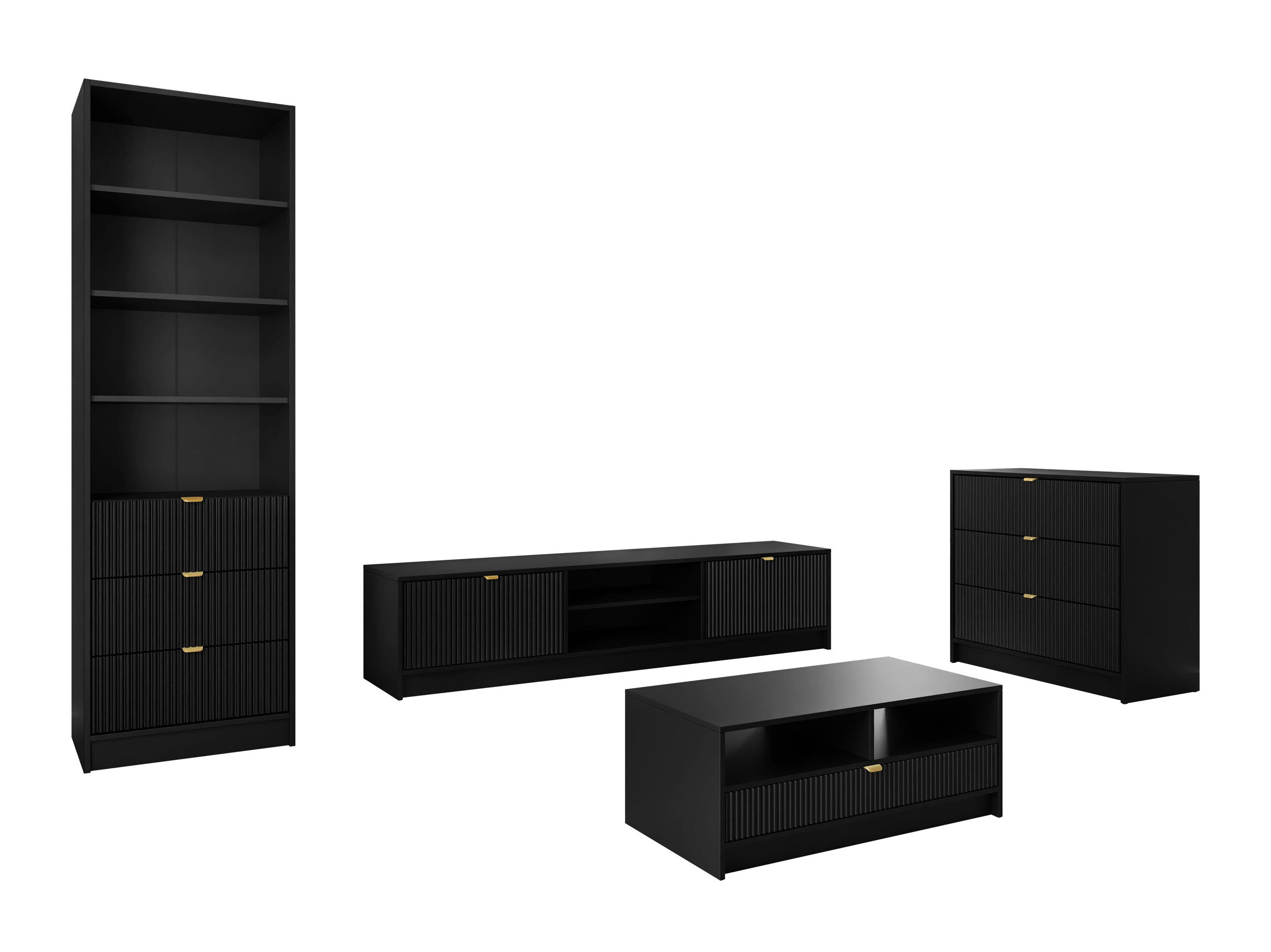 Ensemble de salon Comfivo Papilio VII (Noir)