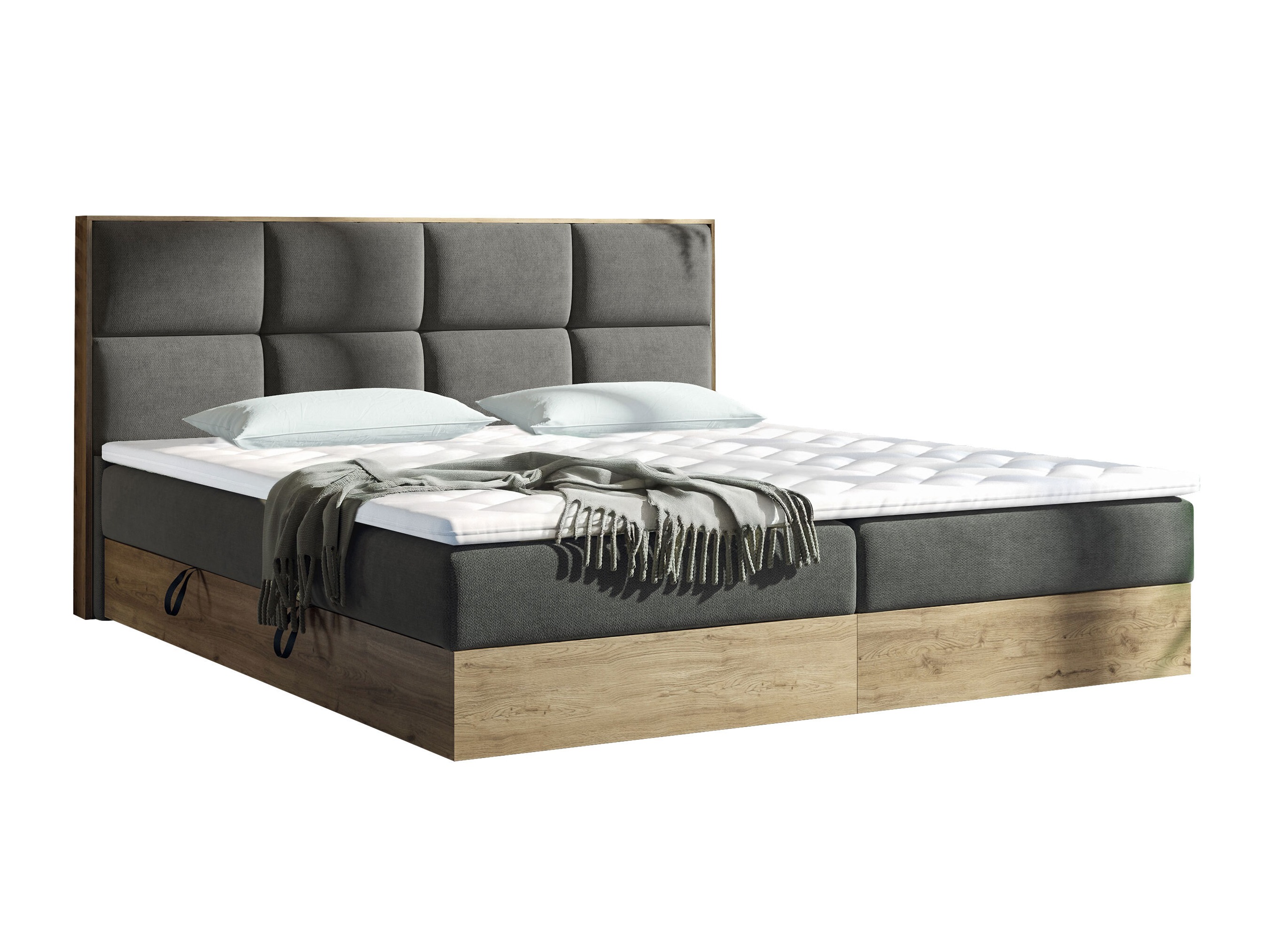 Lit boxspring ComfiDream Miraena (Chêne doré + Soro 97)