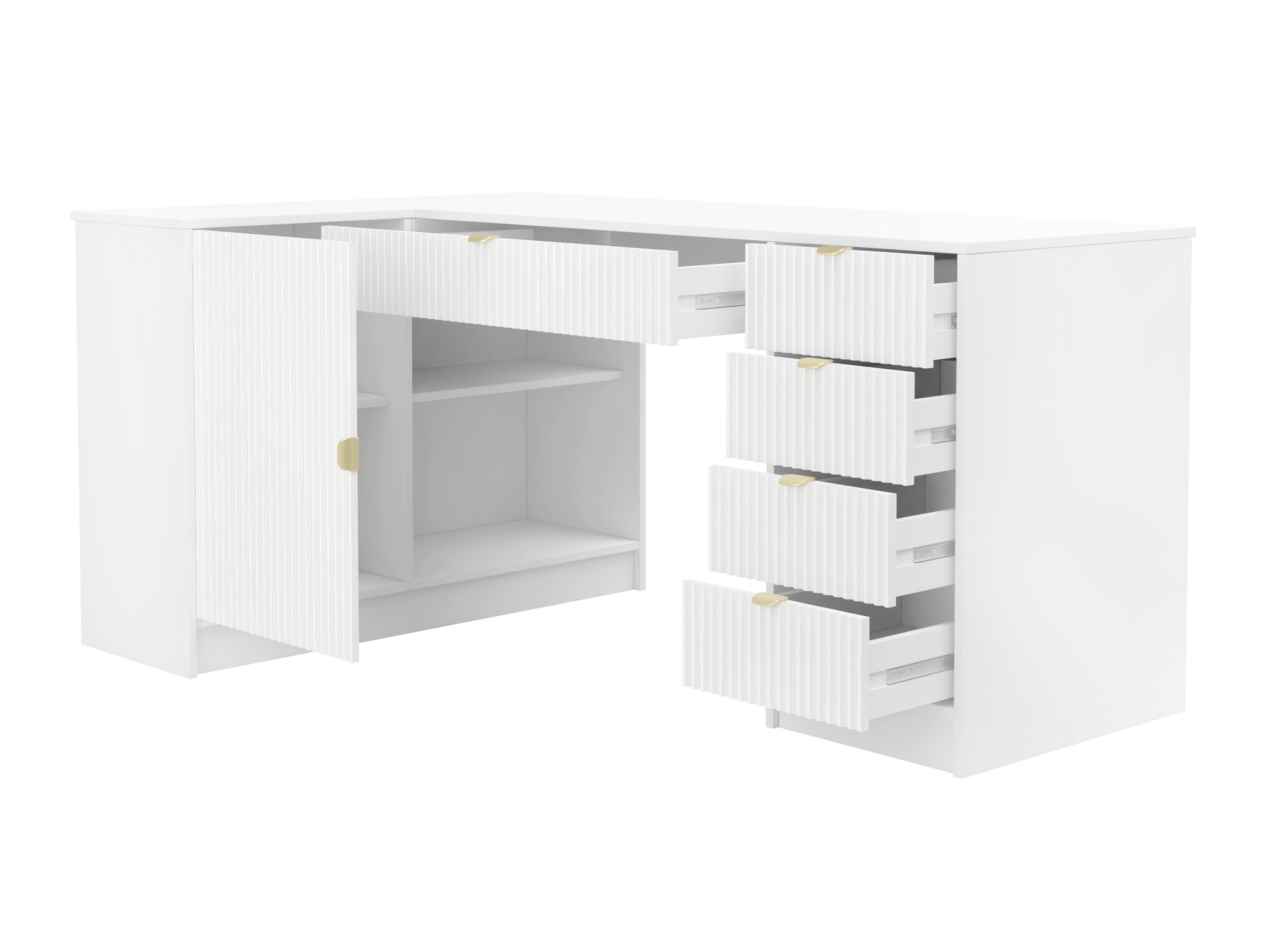 Bureau d'angle Comfivo Papilio II (Blanc)