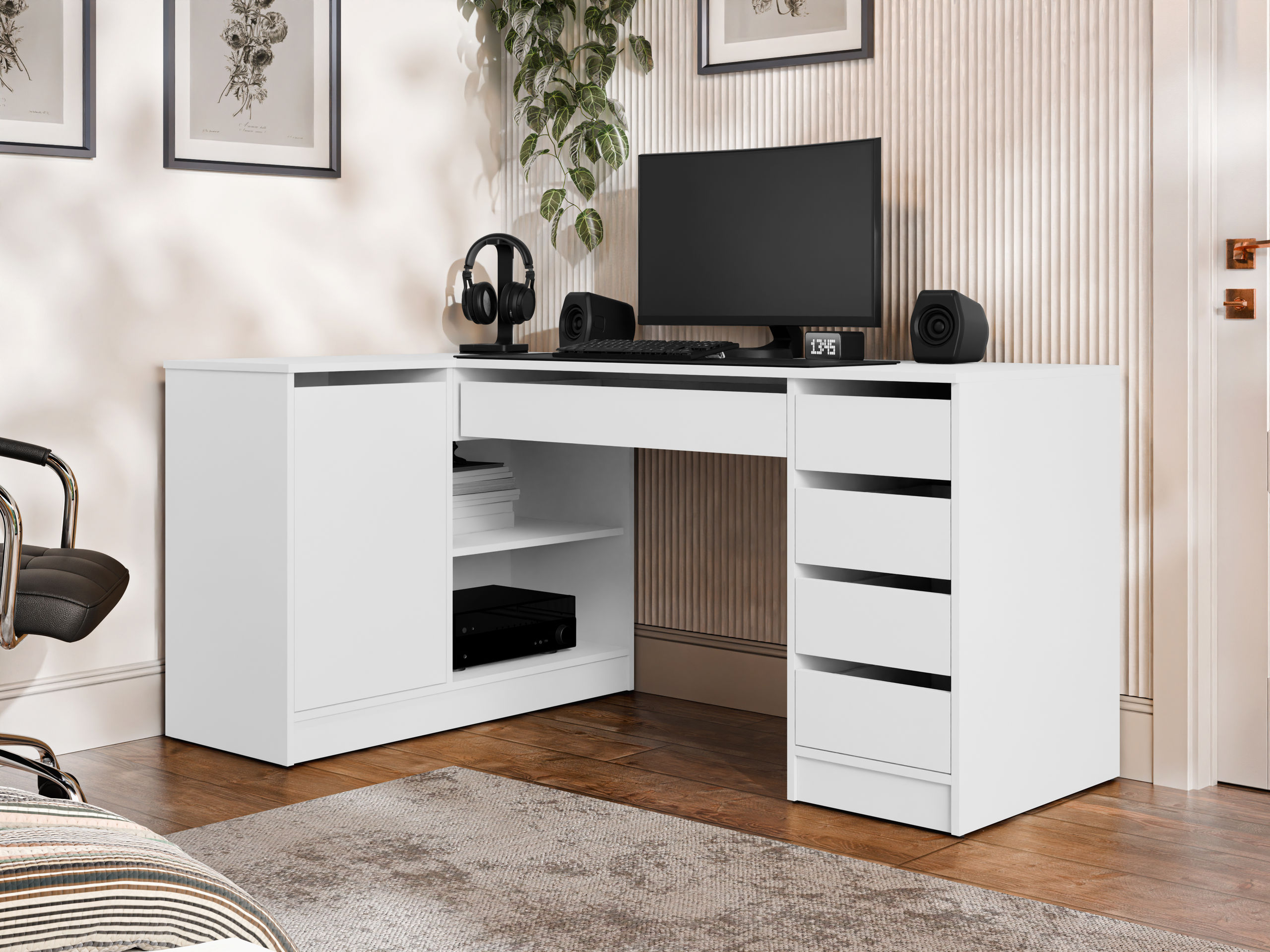 Bureau d'angle Comfivo Terros III (Blanc)