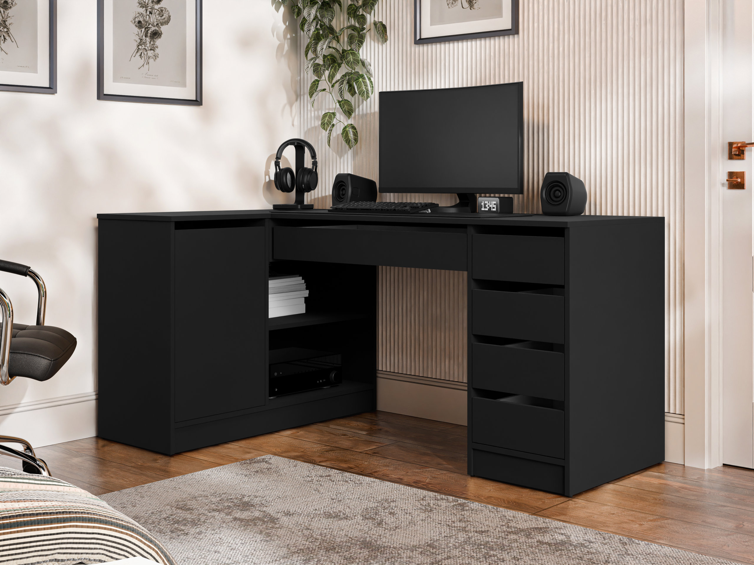 Bureau d'angle Comfivo Terros III (Noir)
