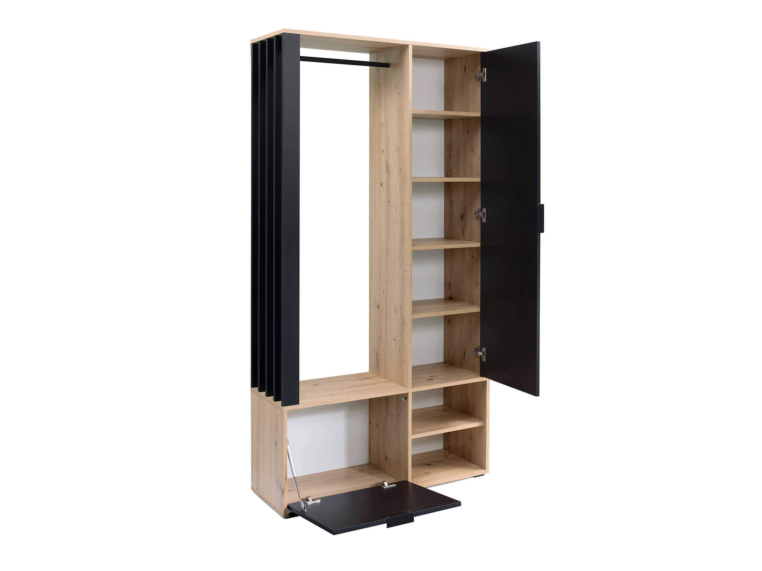 Meuble d'entrée Vinea (Chêne Artisan + Noir)