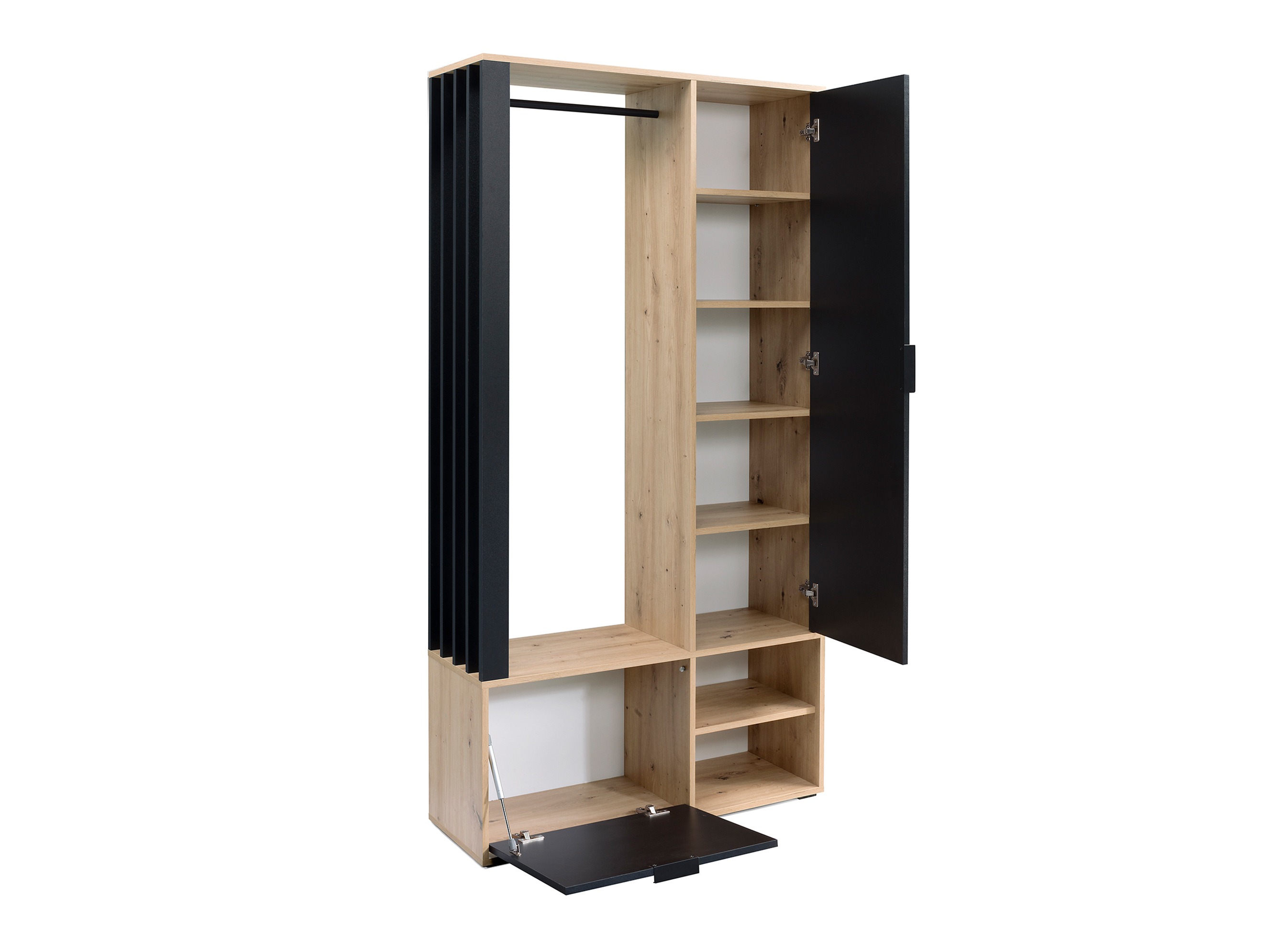 Meuble d'entrée Vinea (Noyer + Noir)