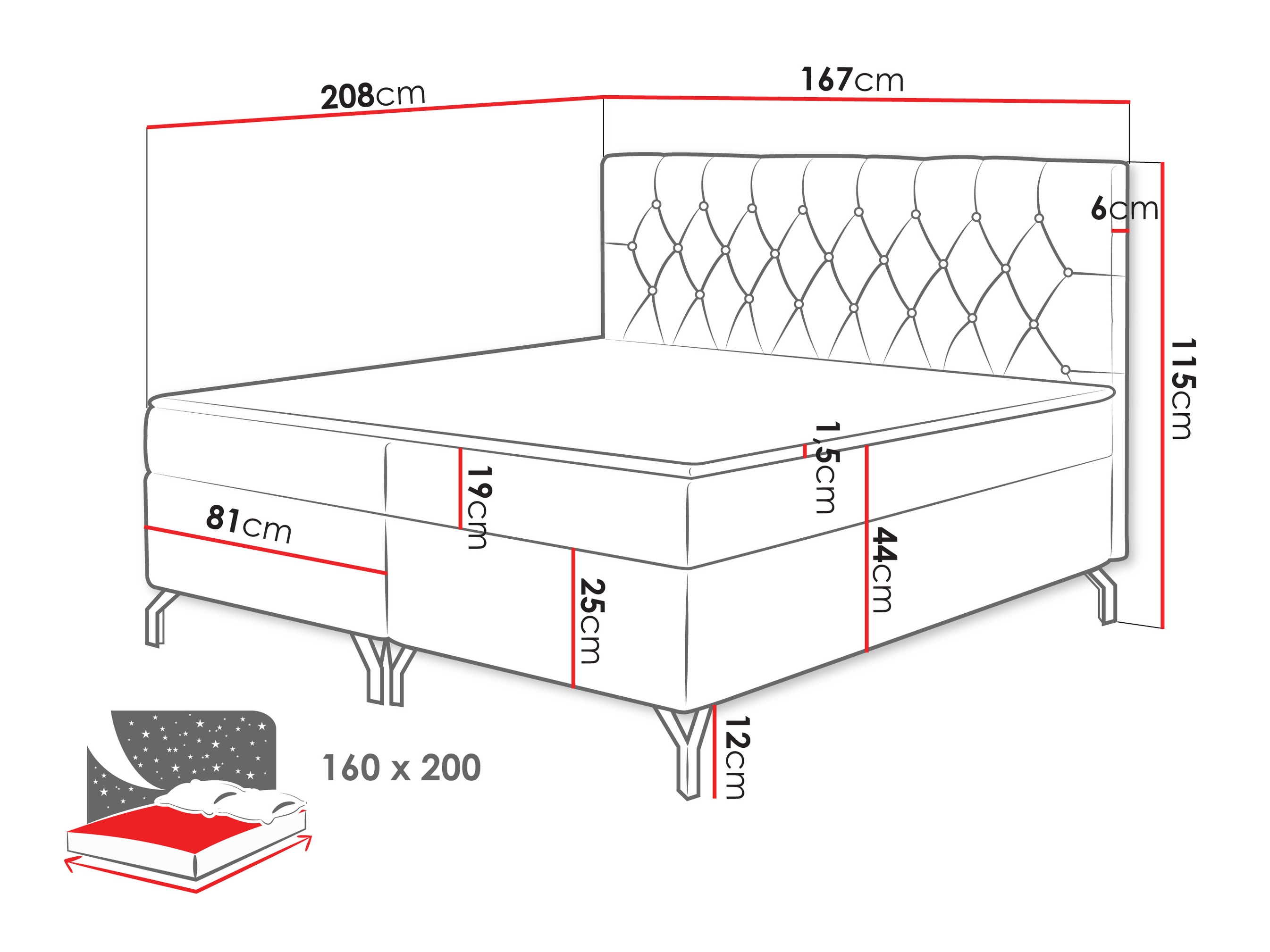 Lit boxspring Focus (Fresh 01)