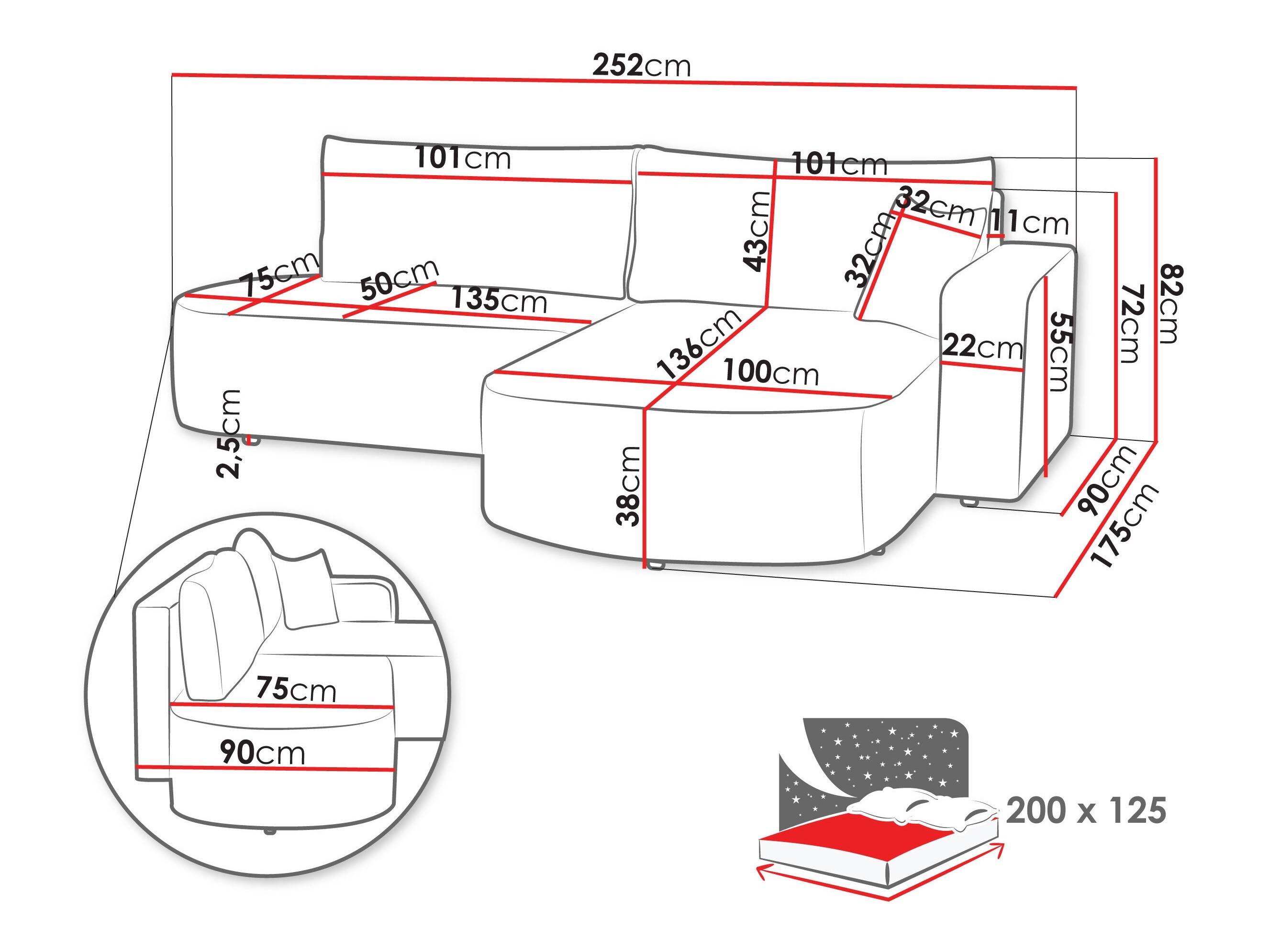 Canapé d'angle TrendyNest Infa (Poso 100)
