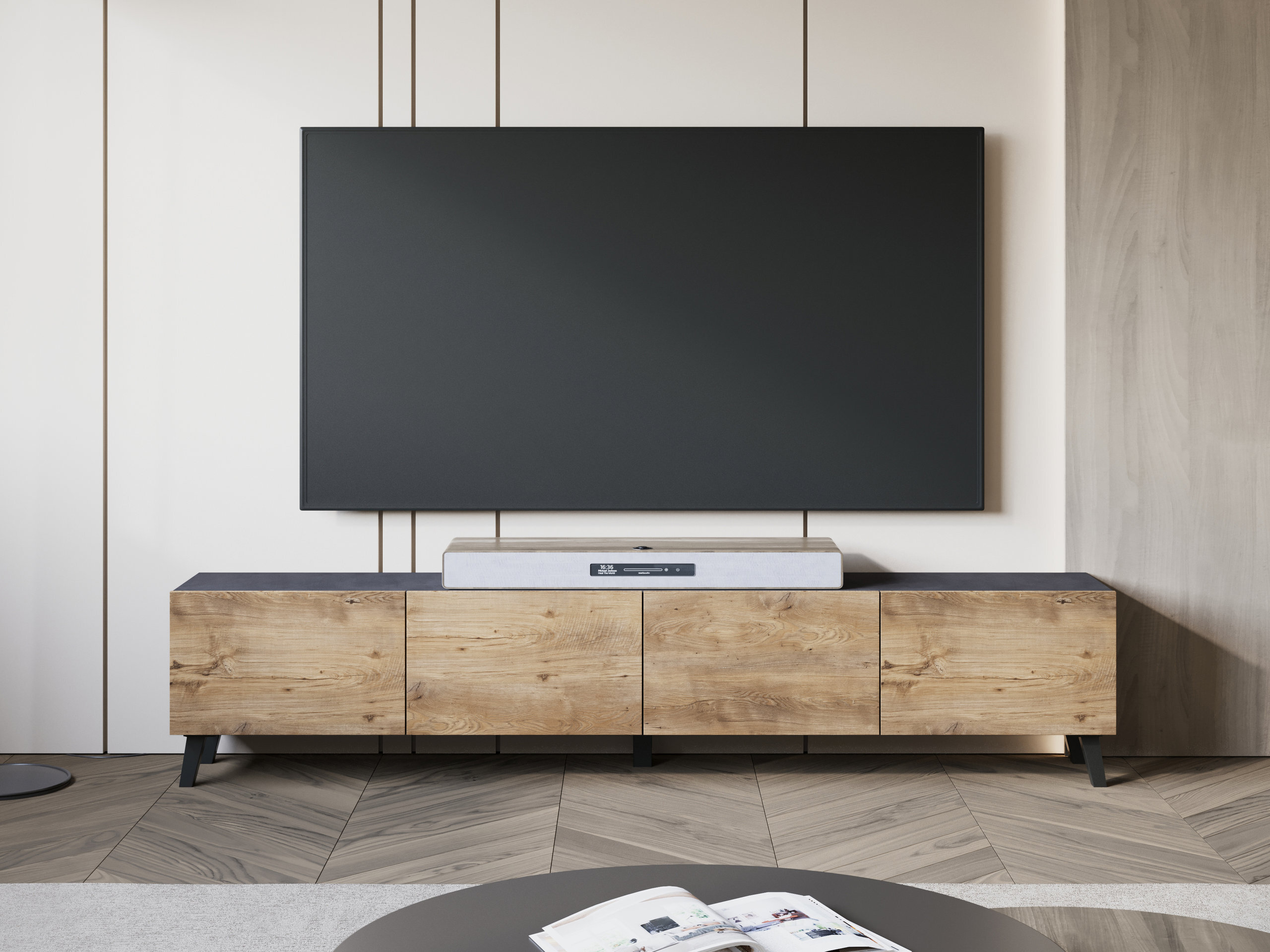Meuble TV Levtive 101 (Matera gris + Châtaigne)