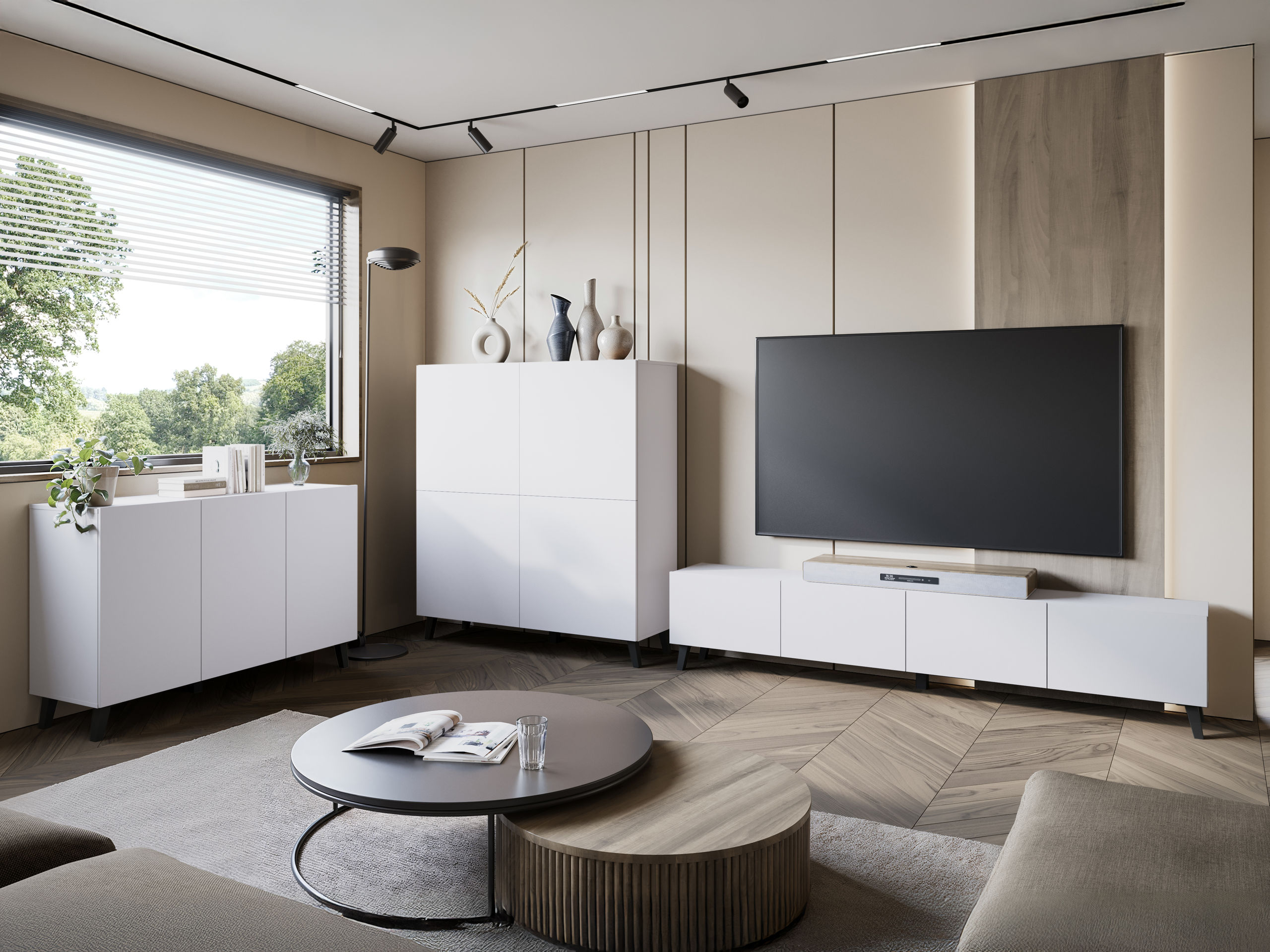 Ensemble de salon Levtive 105 (Blanc)