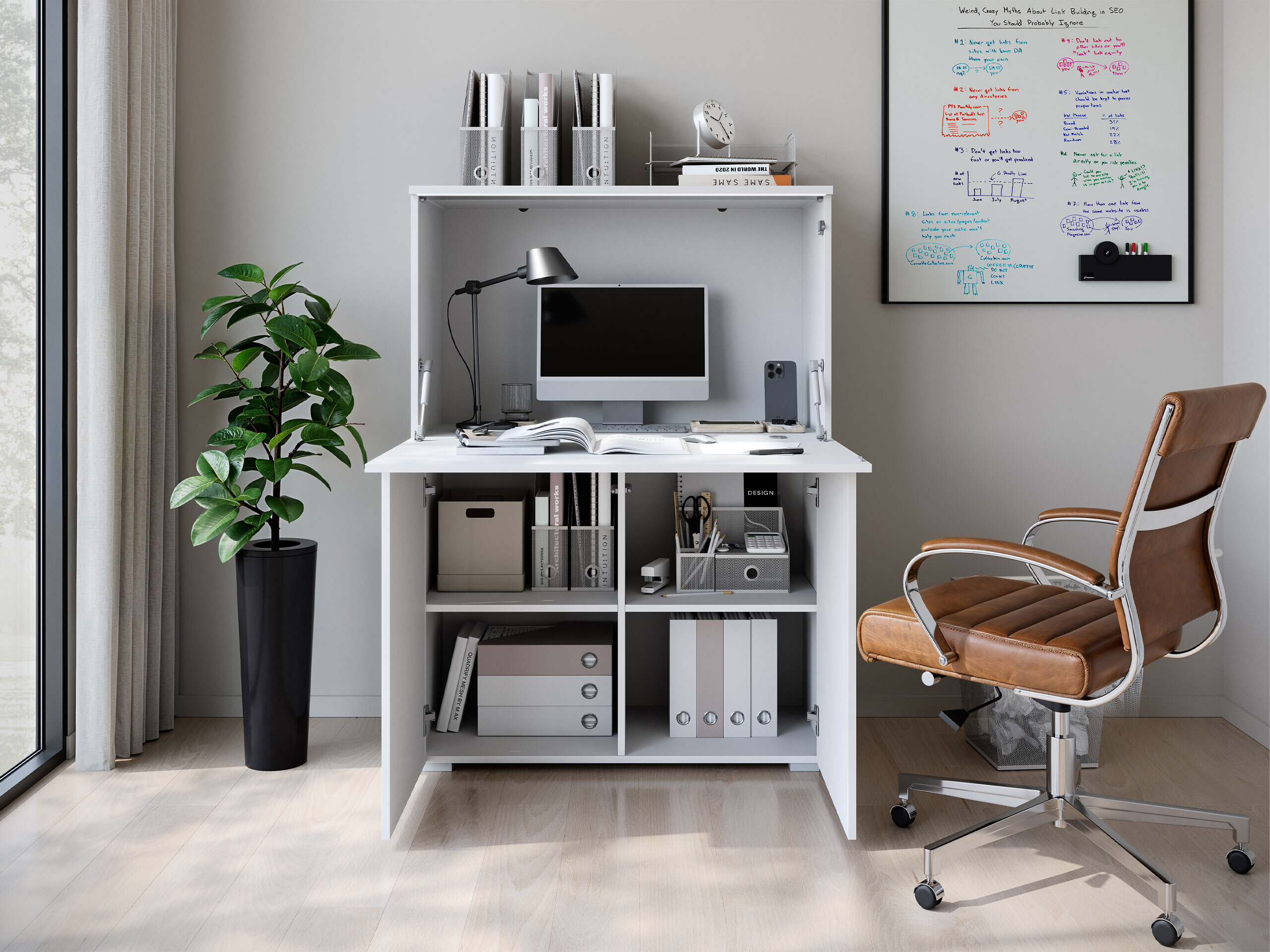 Buffet Mirfivo 107 (Blanc + Blanc brillant)