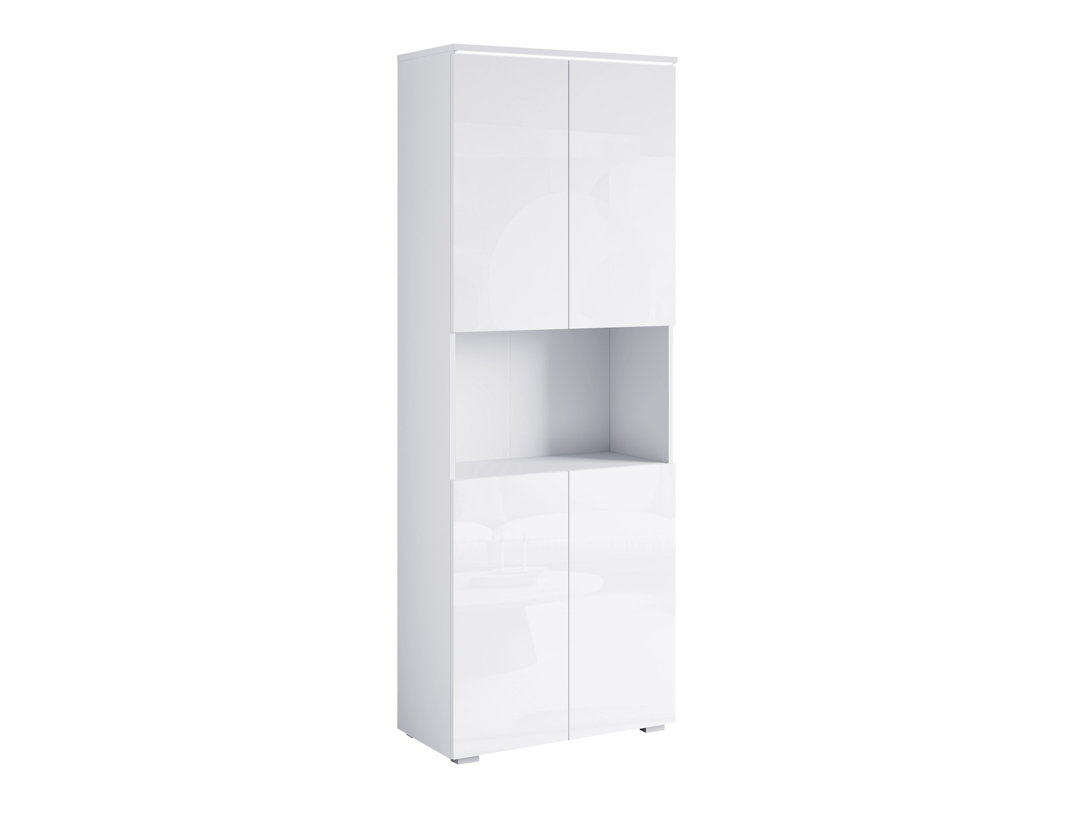 Étagère Mirfivo 106 (Blanc + Blanc brillant)