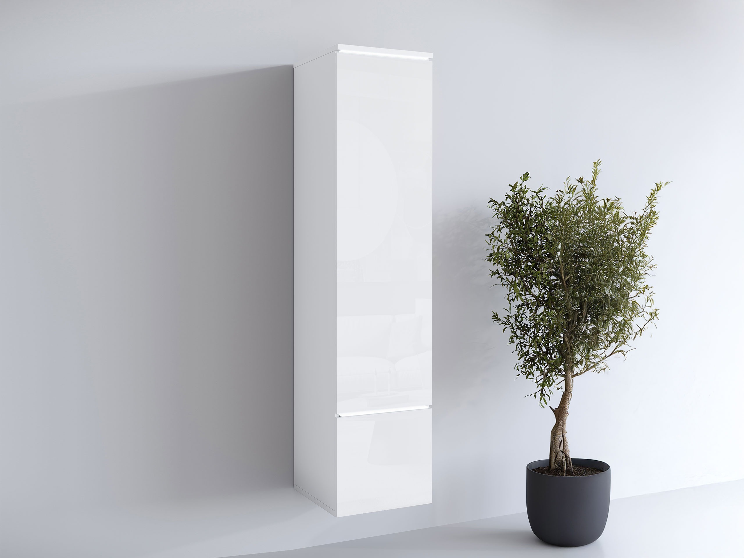 Étagère Mirfivo 108 (Blanc + Blanc brillant)