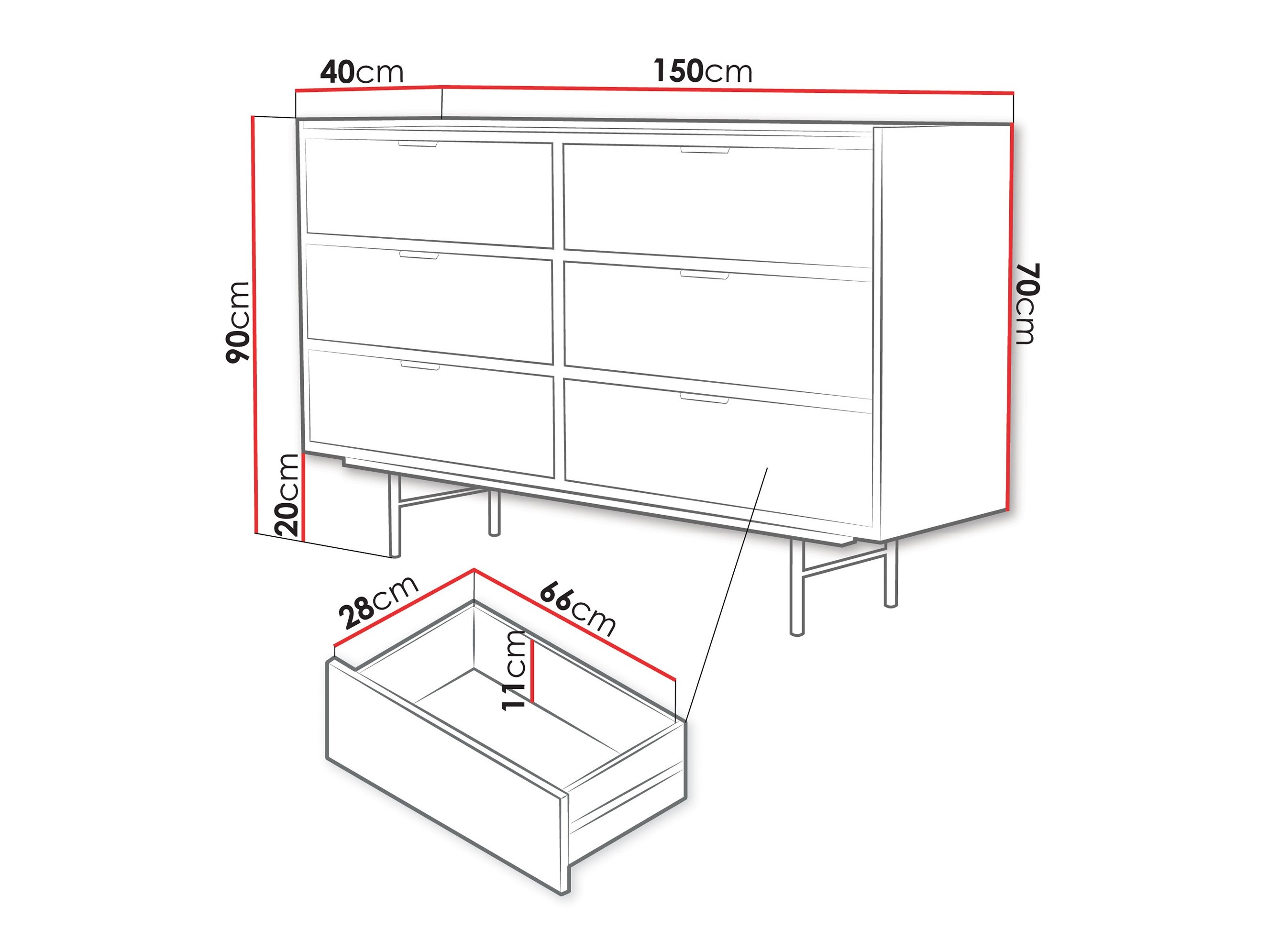 Commode Studos II (Noyer)