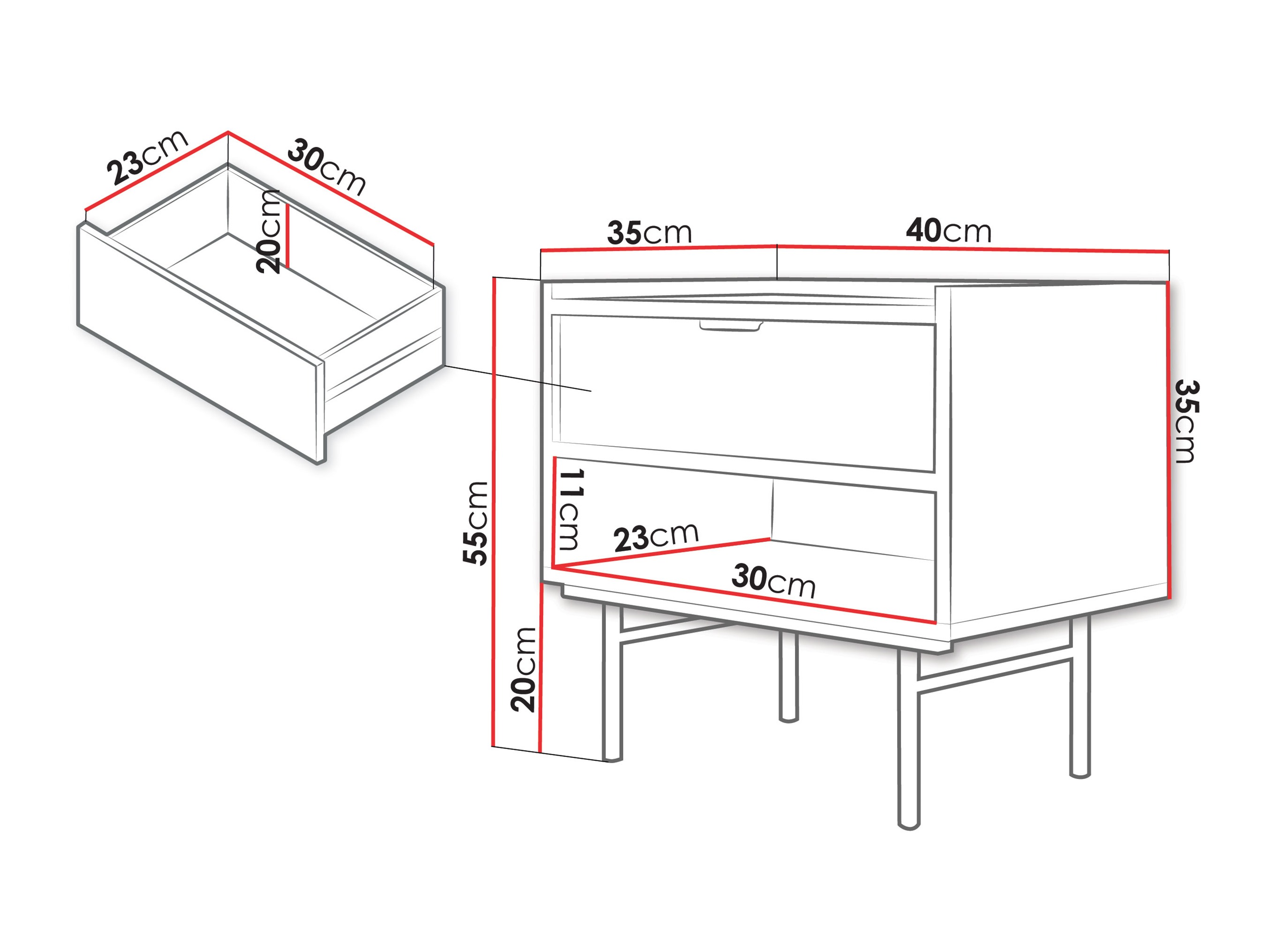 Table de chevet Studos (Chêne)