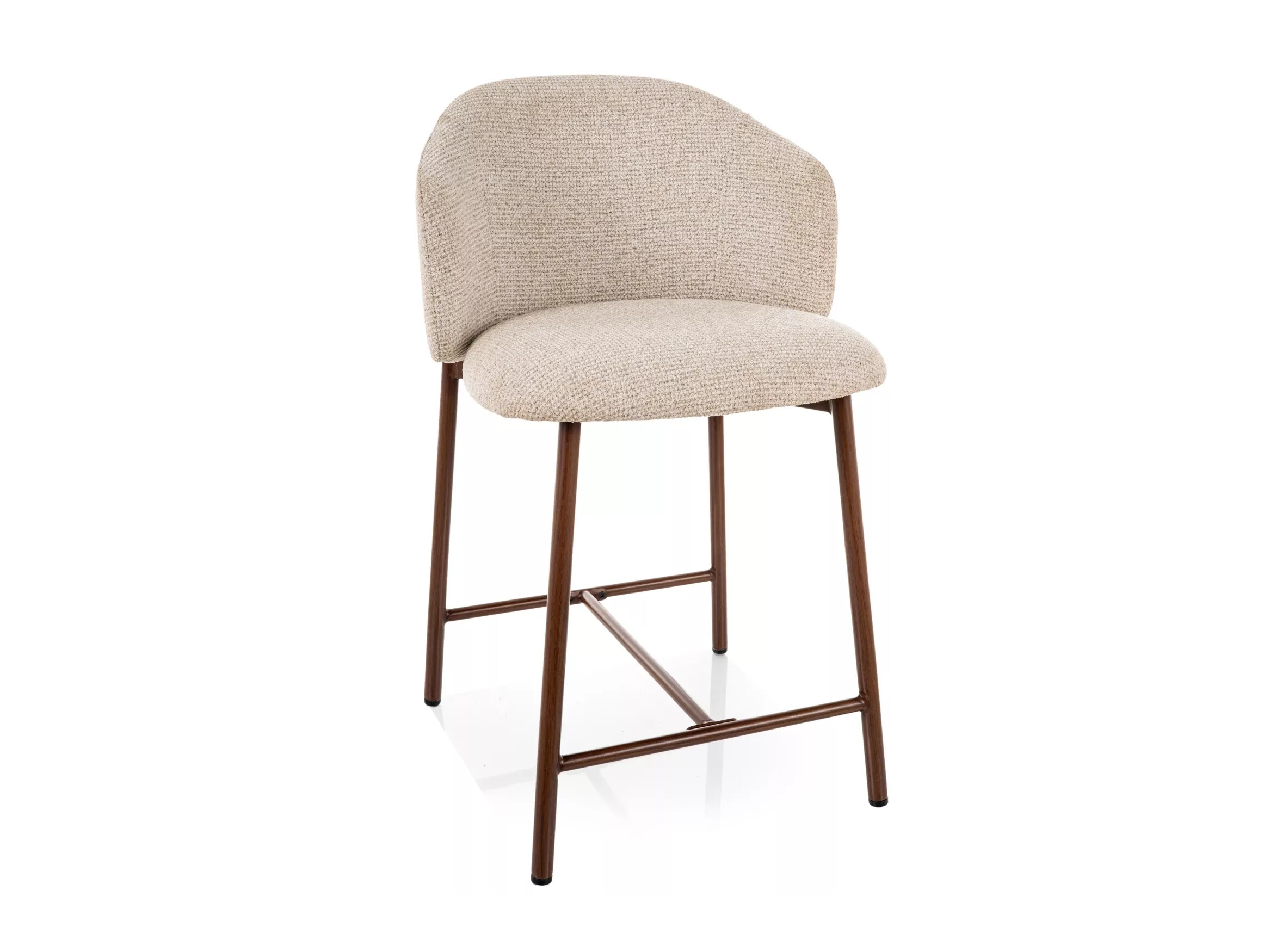 Chaise de bar mi-hauteur Detroit 948 (Crème + Marron)
