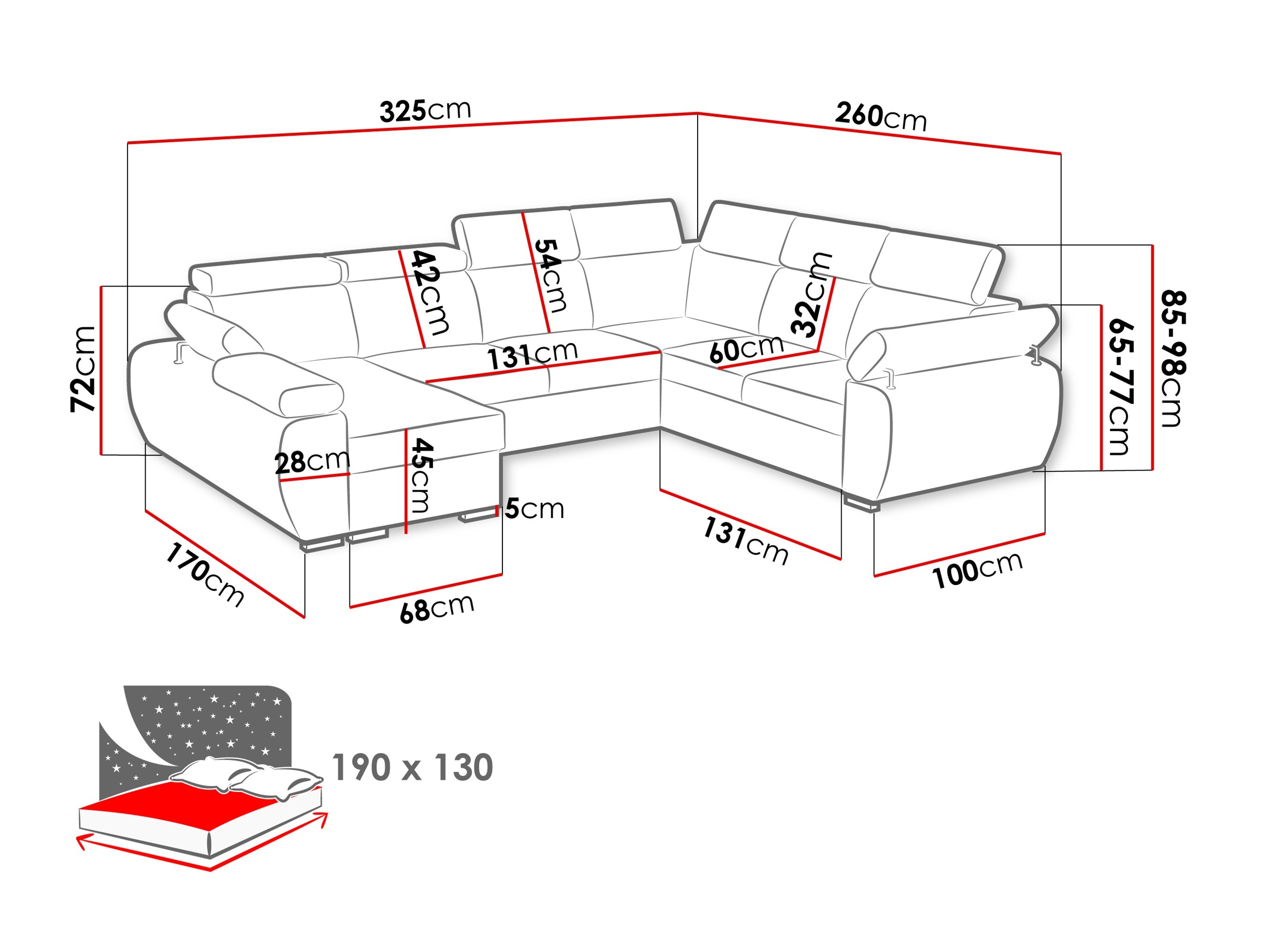 Canapé d'angle Columbus 134 (Kronos 22)