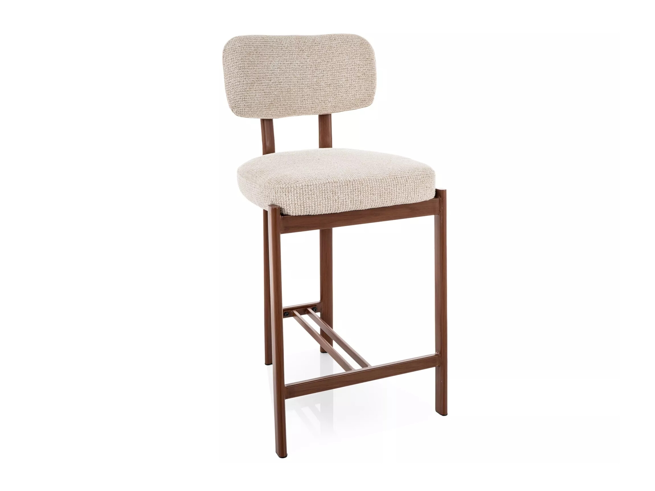 Chaise de bar mi-hauteur Detroit 956 (Beige + Noyer)