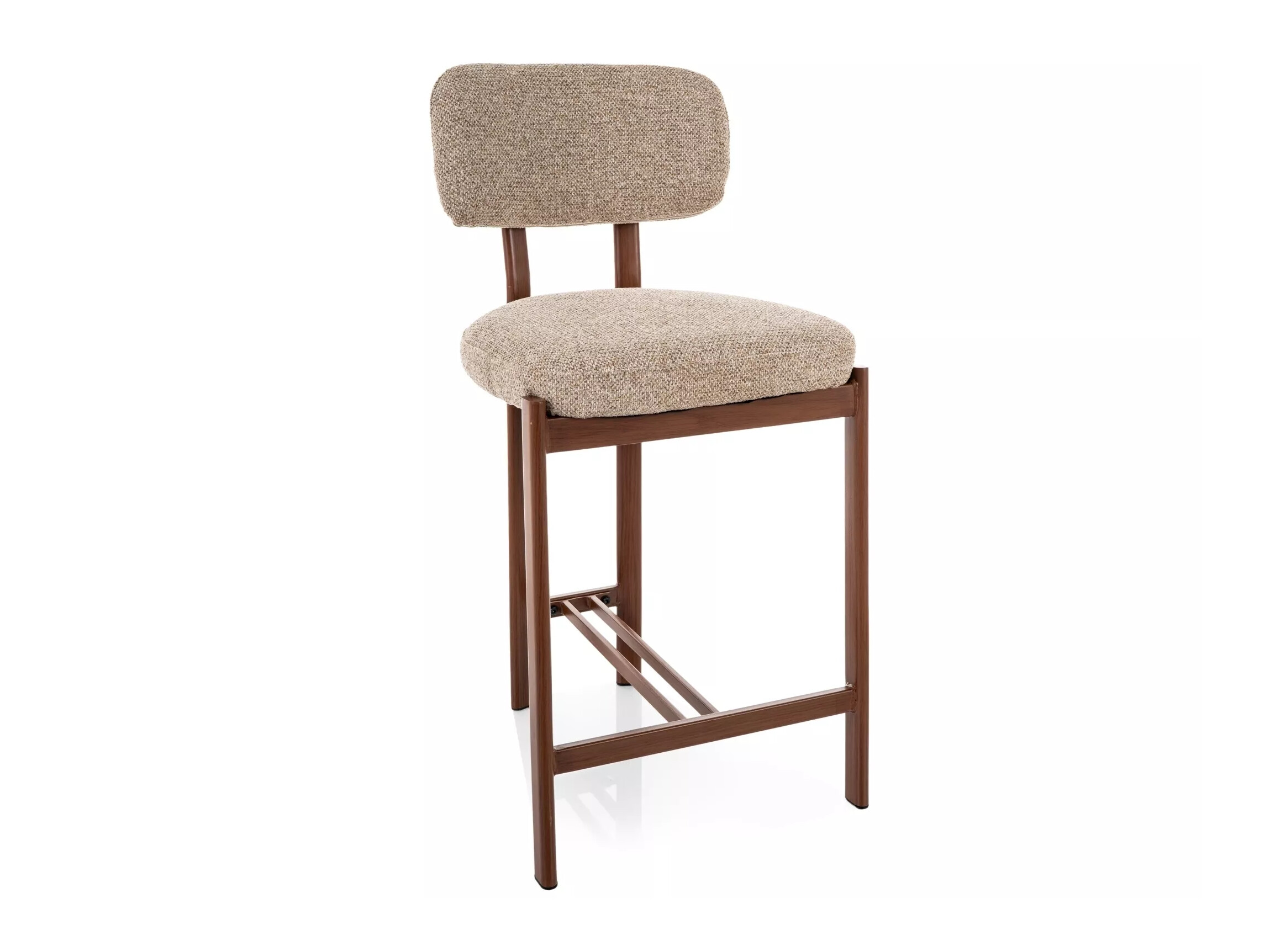 Chaise de bar mi-hauteur Detroit 956 (Brun clair + Noyer)