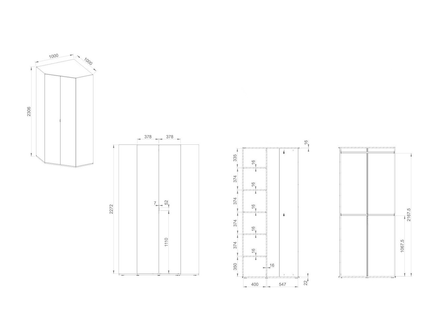 Armoire d'angle Sermavi 100