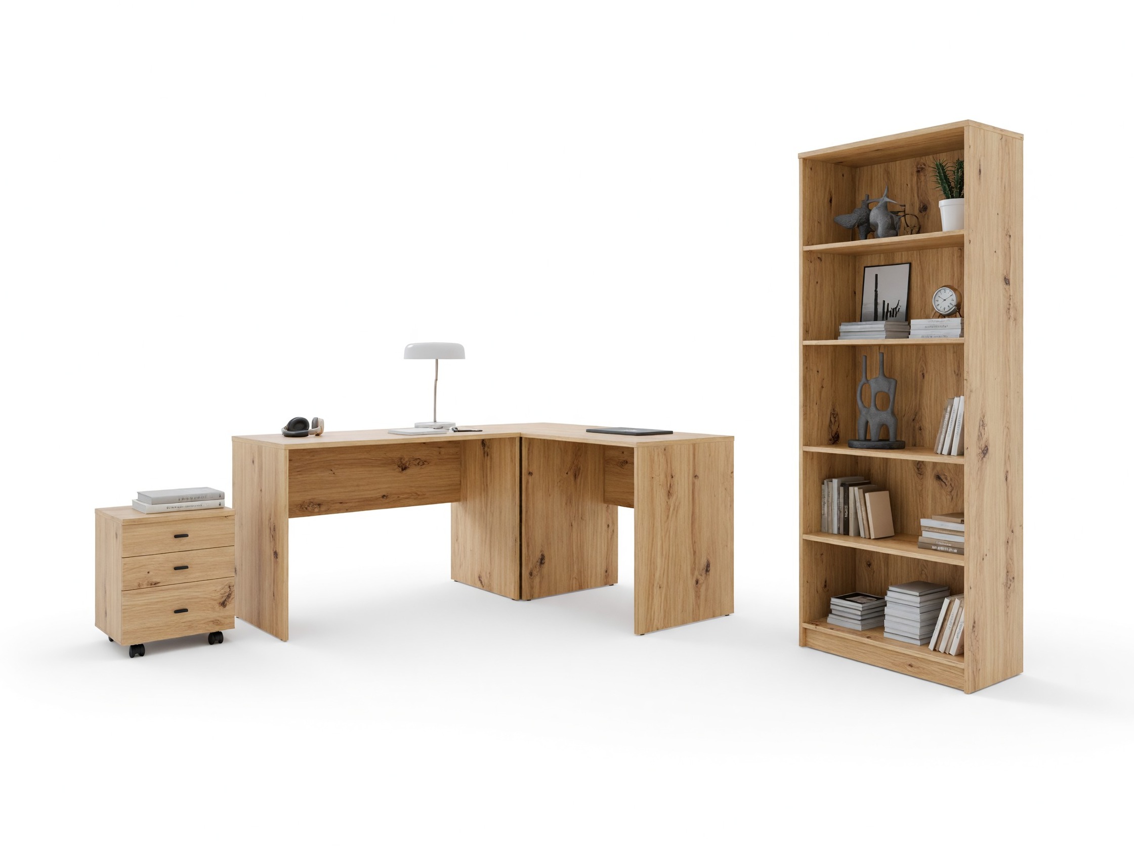 Ensemble de bureau à domicile Fiofive 120 (Chêne Artisan)