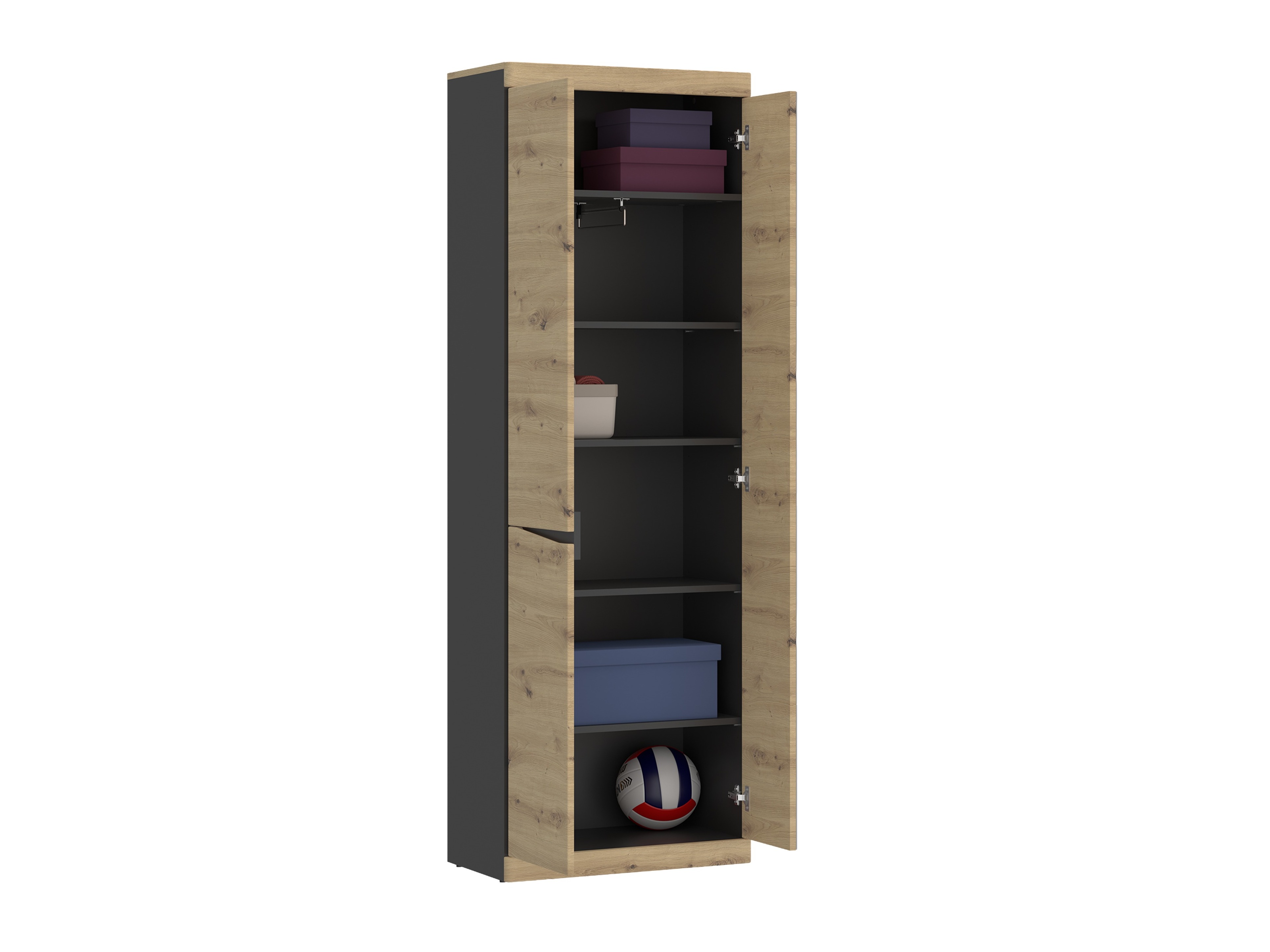 Armoire Venlori 118 (Chêne Artisan + Anthracite)