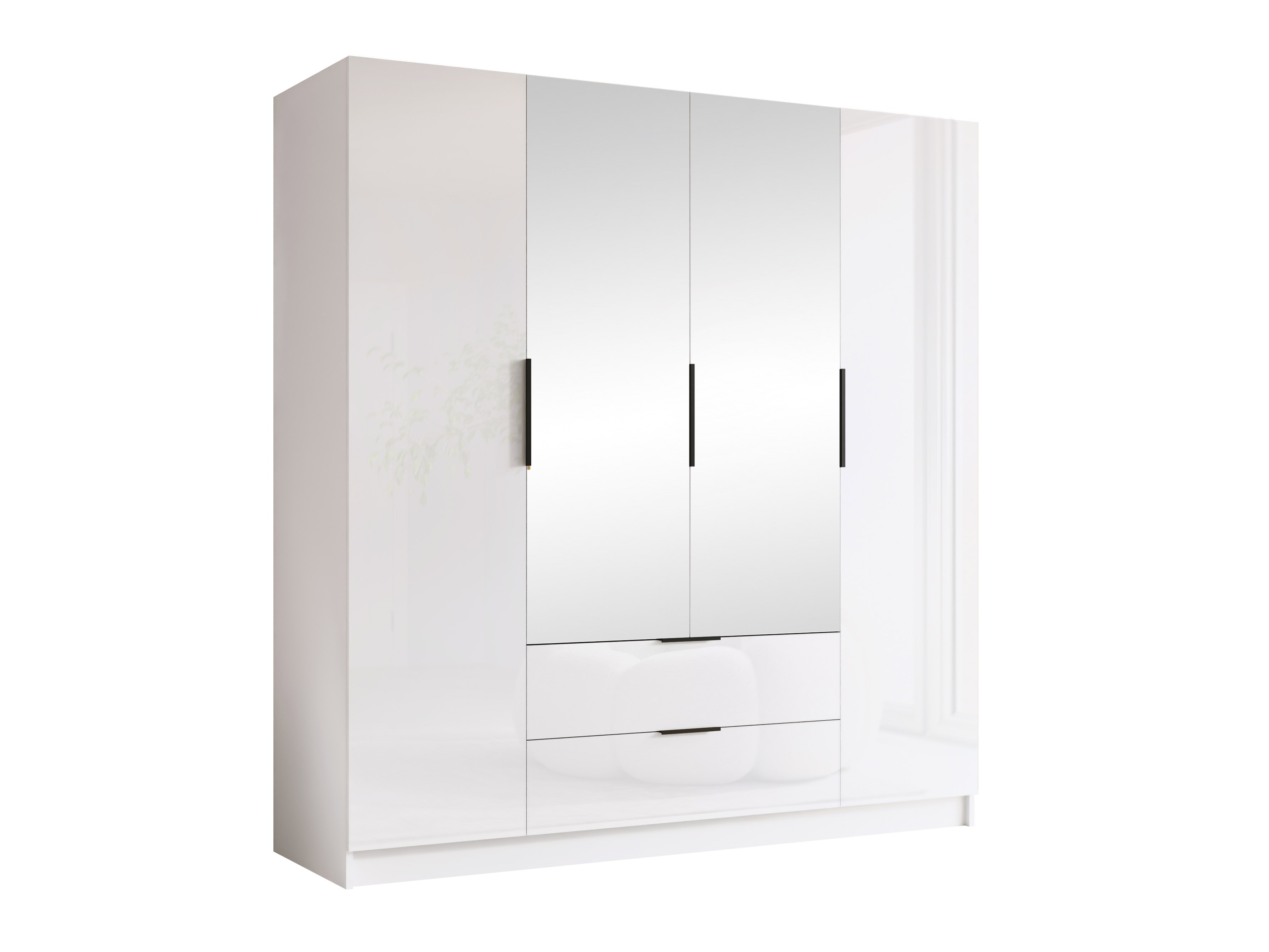 Armoire Closico Cadron II (Blanc + Blanc brillant)