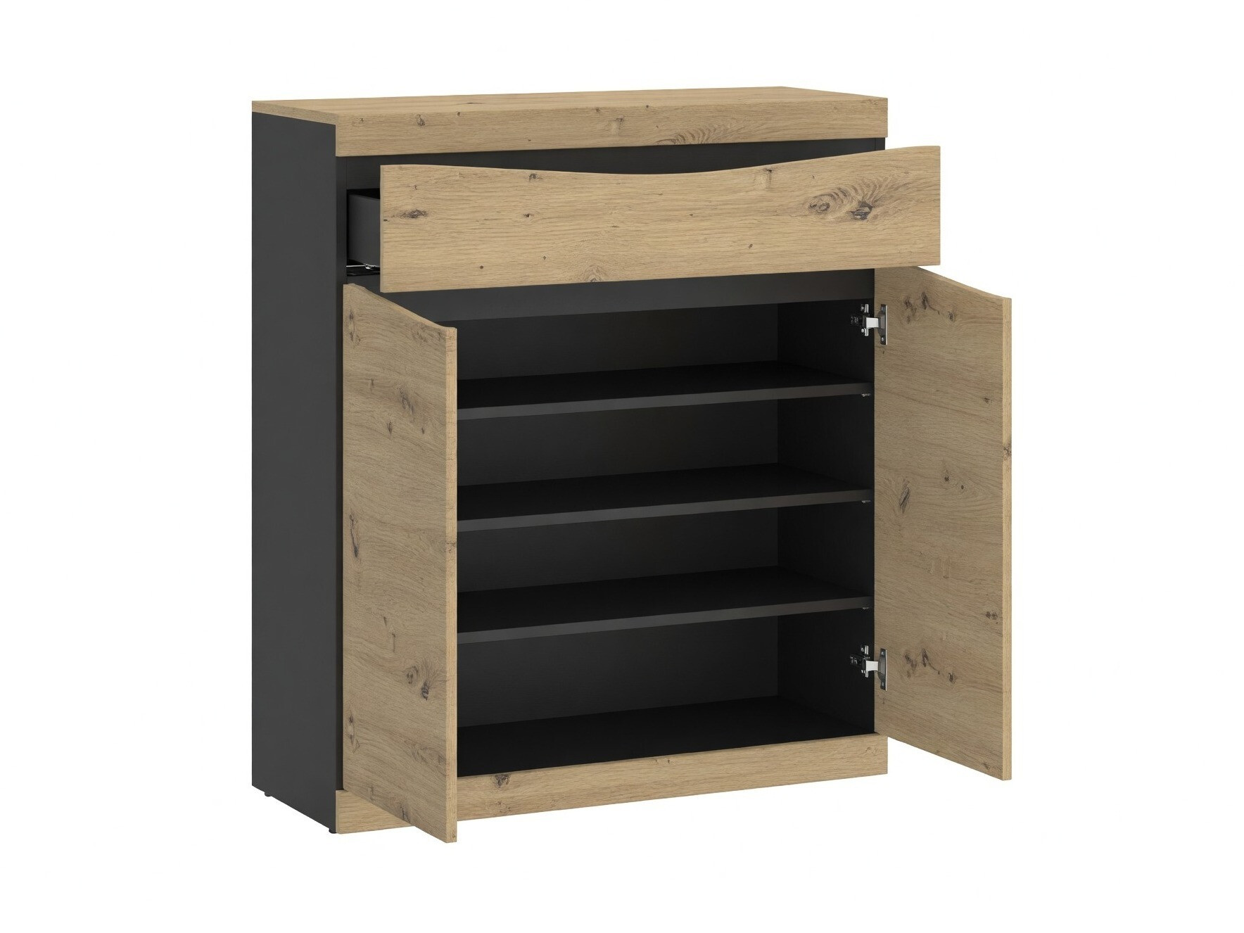 Meuble d'entrée Venlori 119 (Chêne Artisan + Anthracite)