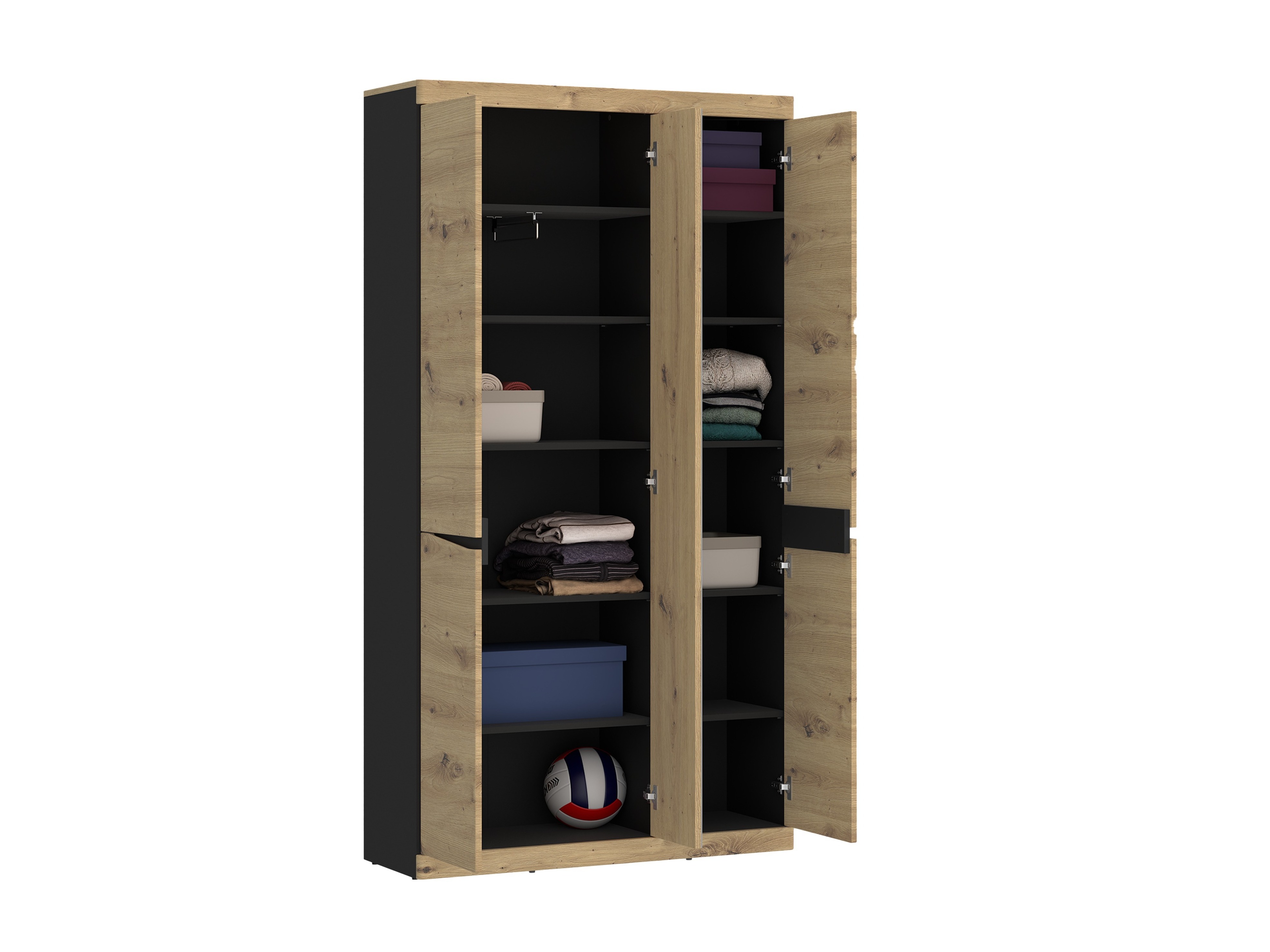 Armoire Venlori 139 (Anthracite + Chêne Artisan)