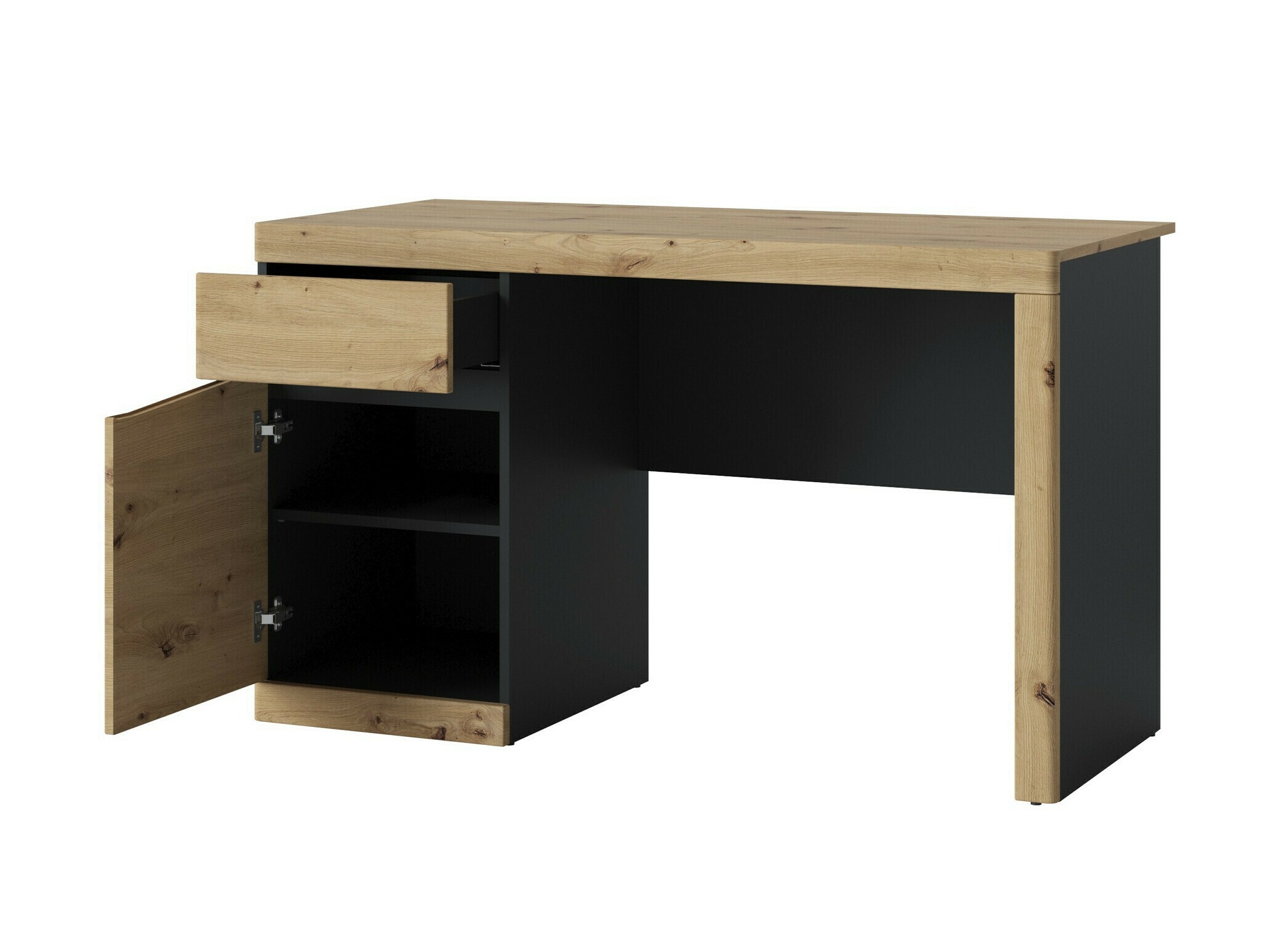 Ensemble de bureau à domicile Venlori 130 (Anthracite + Chêne Artisan)