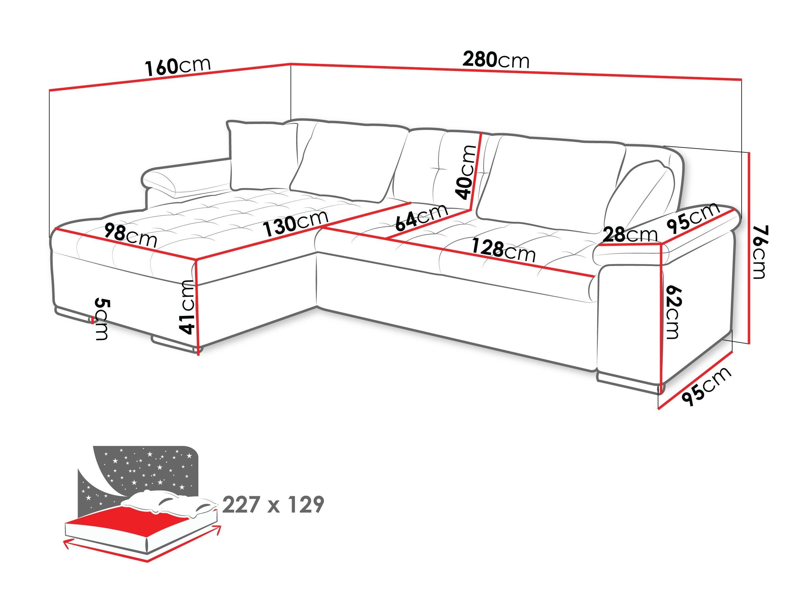 Canapé d'angle Comfivo Mica (Coral 75)