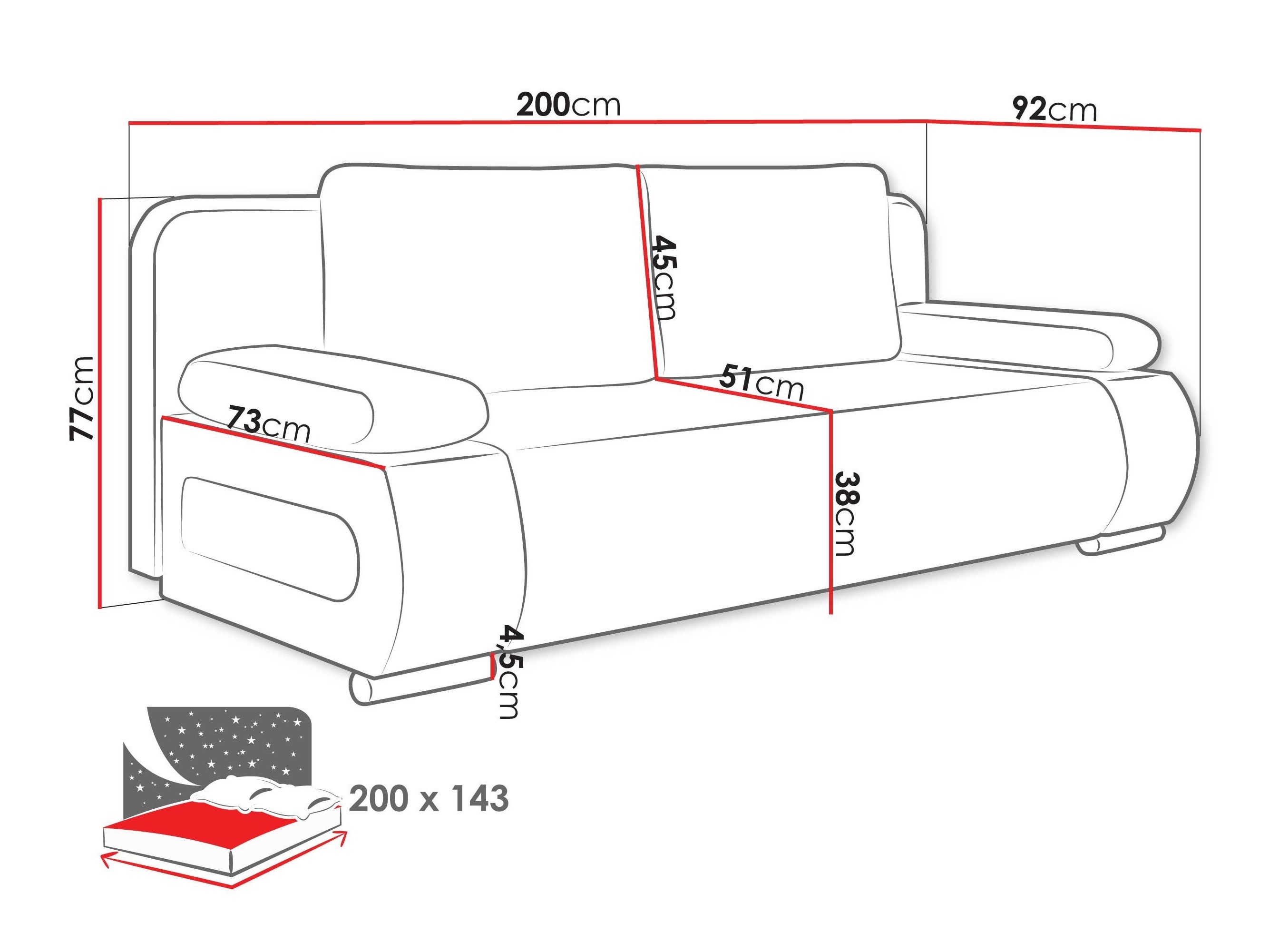 Canapé convertible Comfivo Pudor (Poso 100 + Paros 01)