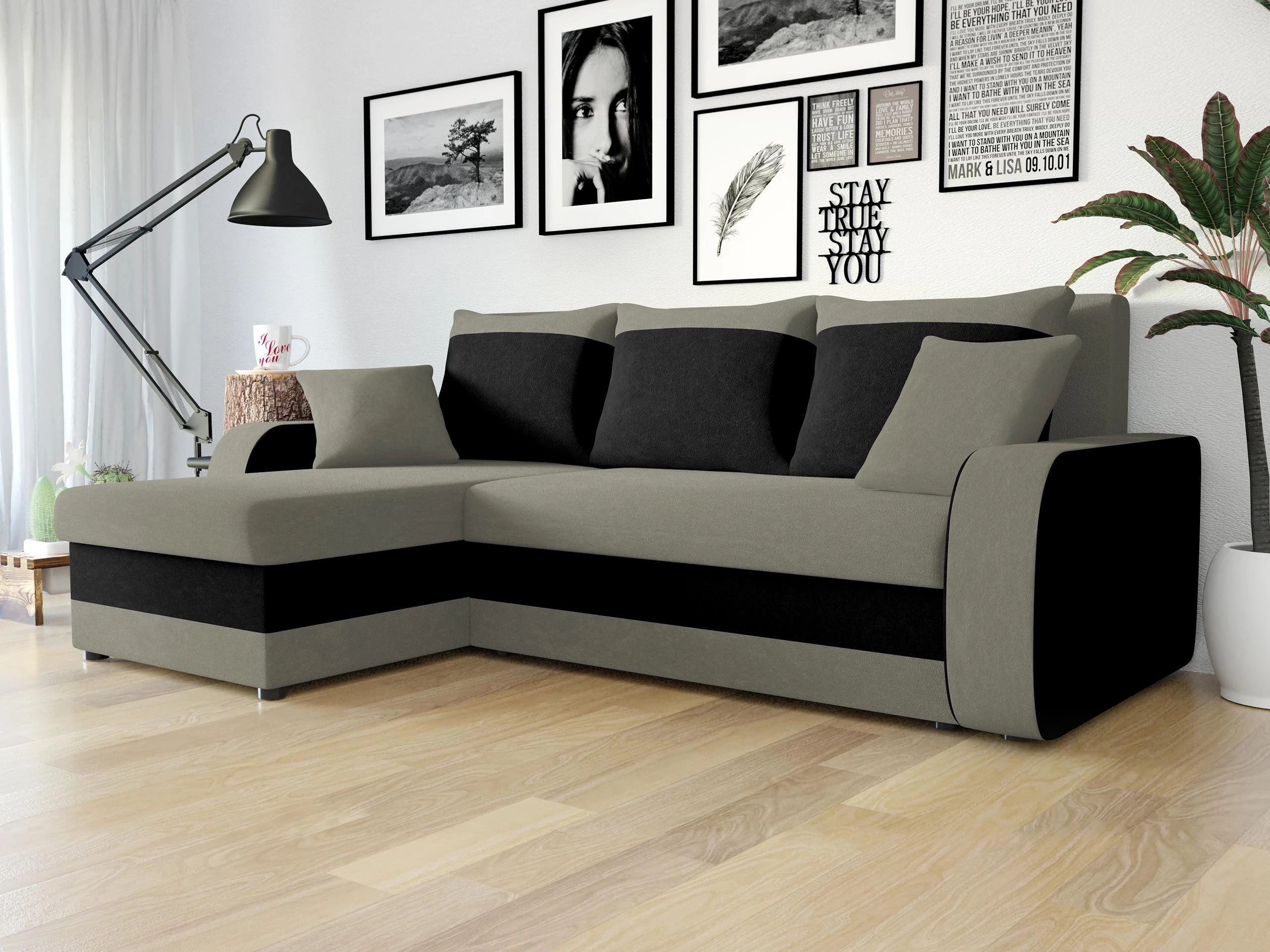 Canapé d'angle Comfivo Melissa I (Mikrofaza 0014 + Mikrofaza 0015)