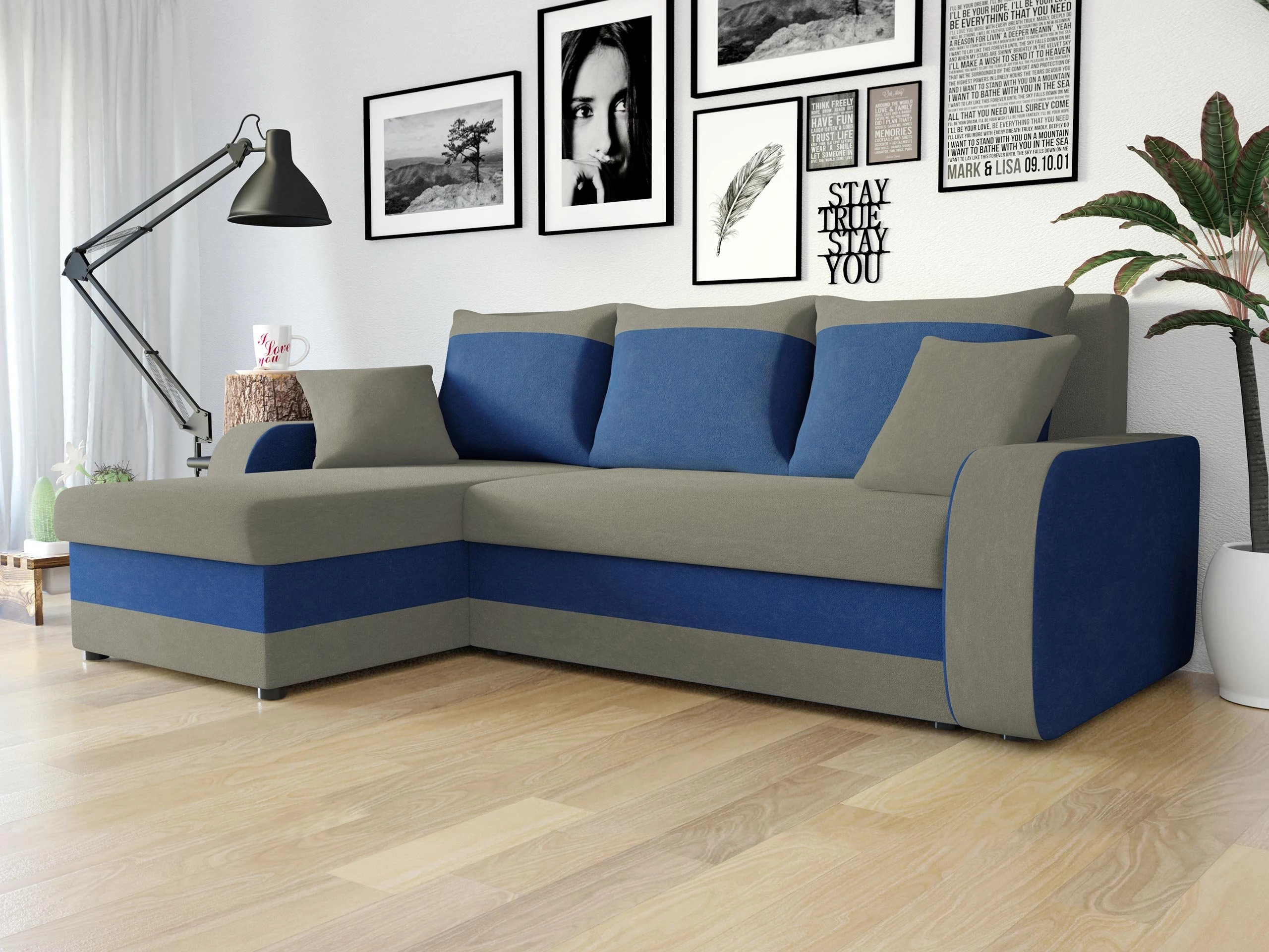 Canapé d'angle Comfivo Melissa I (Mikrofaza 0014 + Mikrofaza 0036)