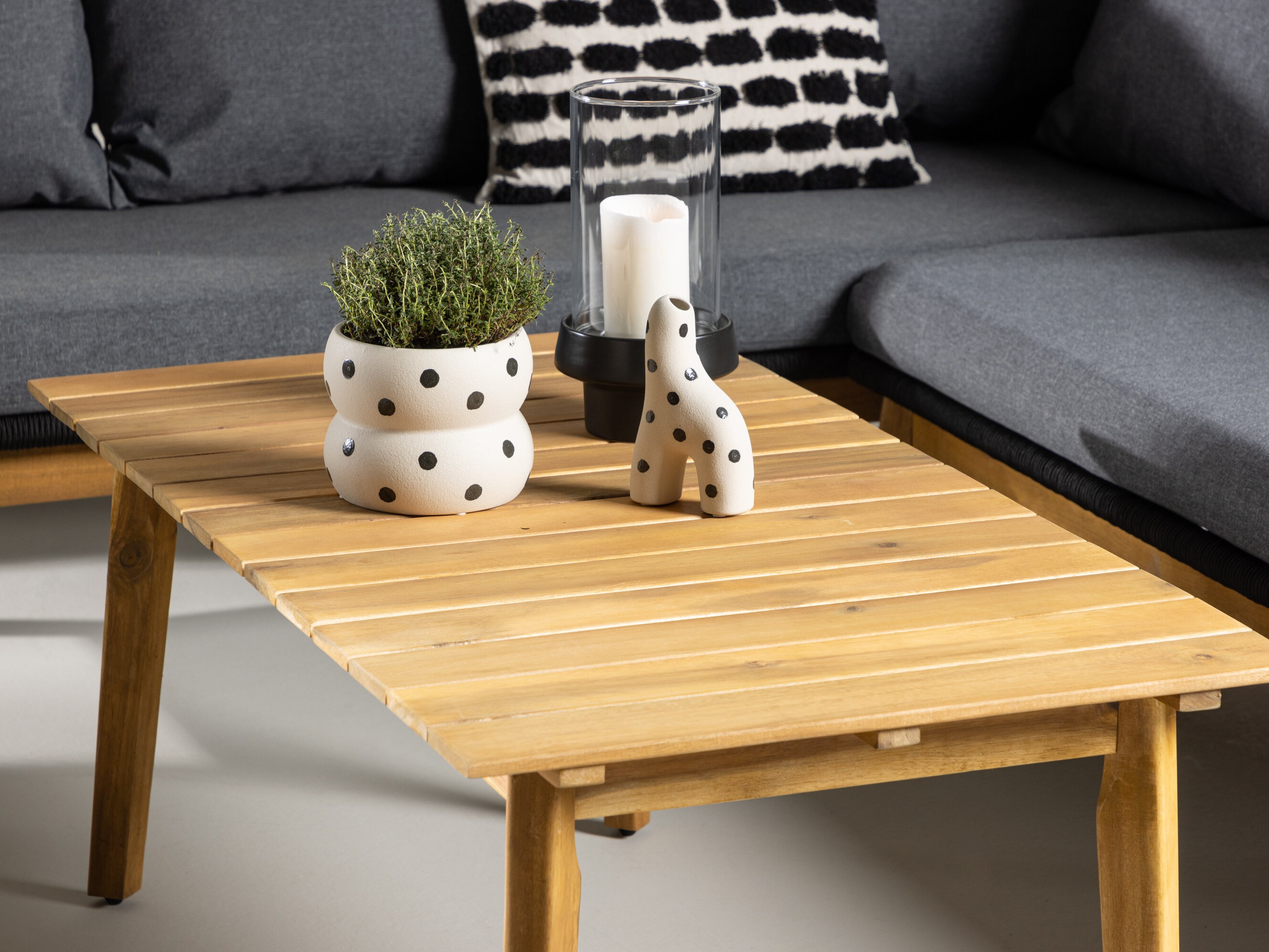 Ensemble de mobilier de jardin Dallas 1085 (Acacia + Noir)